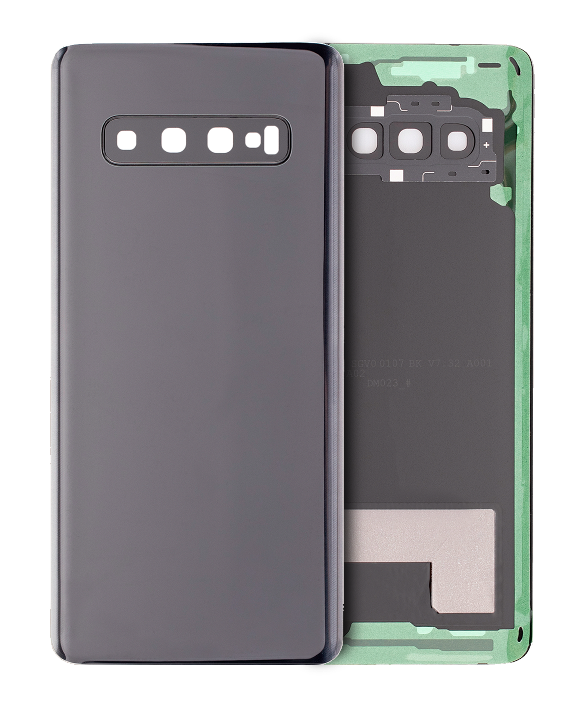 Back Cover Glass With Camera Lens Compatible For Samsung Galaxy S10 (No Logo) (Aftermarket Plus) (Prism Black)