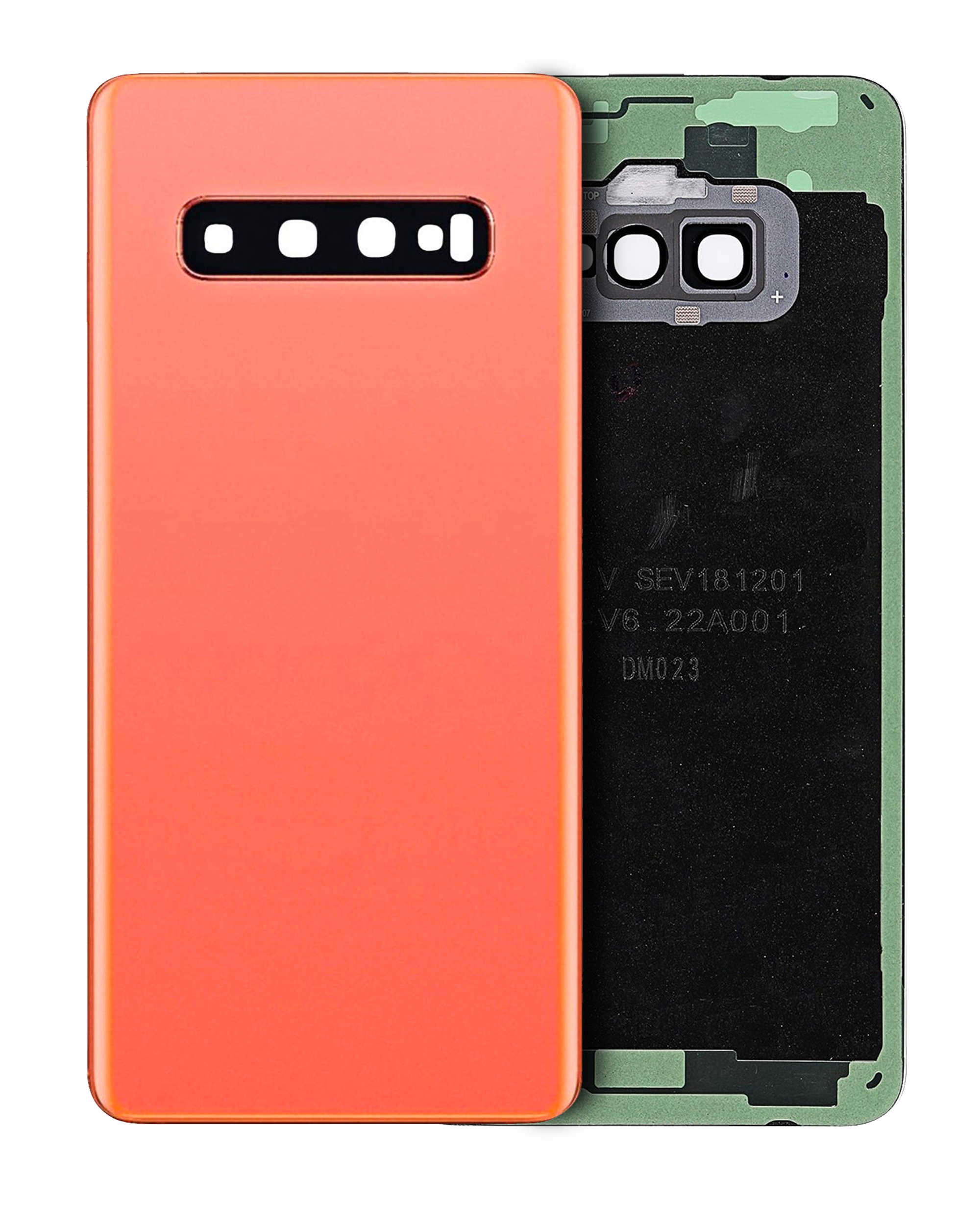 Back Cover Glass With Camera Lens Compatible For Samsung Galaxy S10 (No Logo) (Aftermarket Plus) (Flamingo Pink)