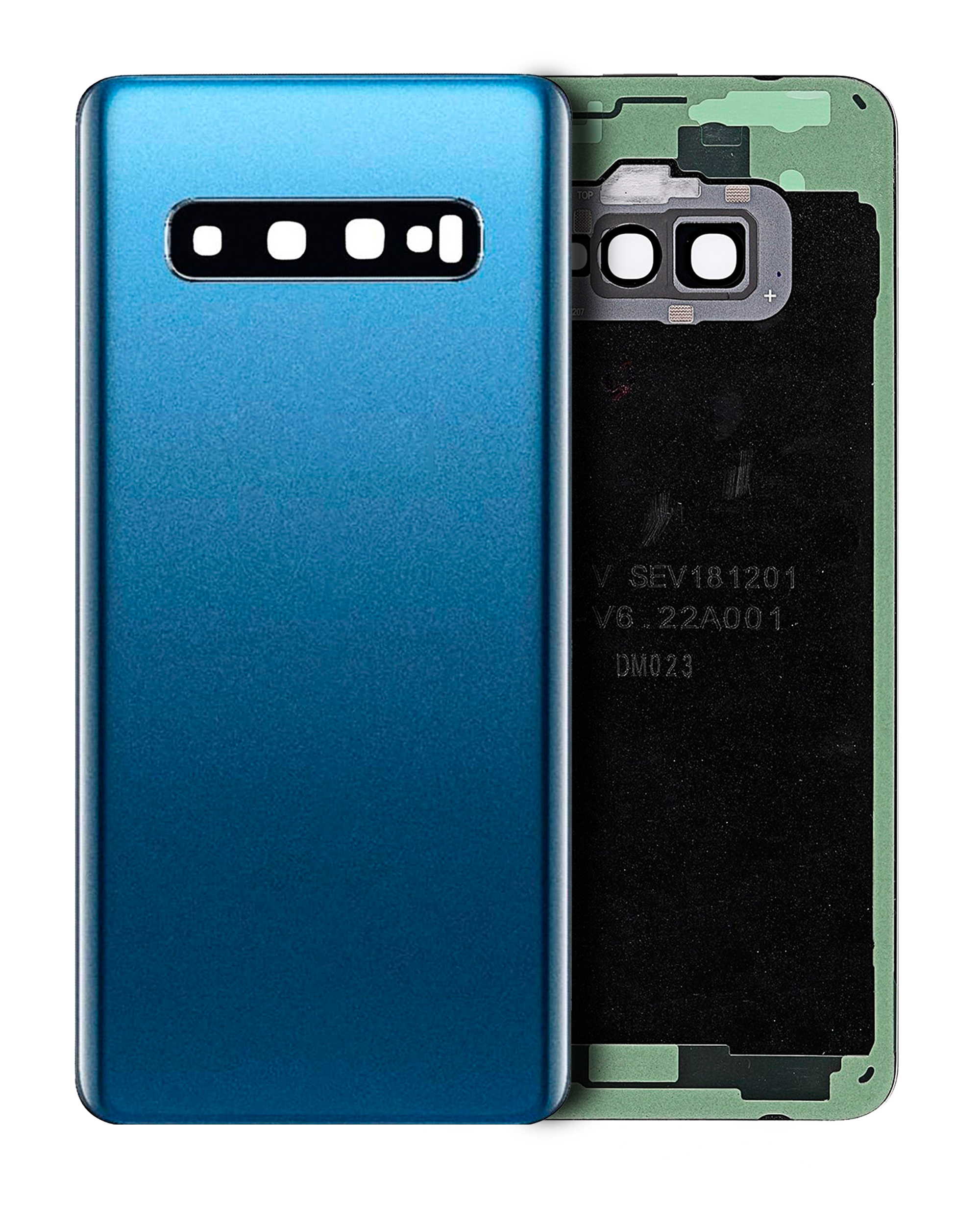Back Cover Glass With Camera Lens Compatible For Samsung Galaxy S10 (No Logo) (Aftermarket Plus) (Prism Blue)