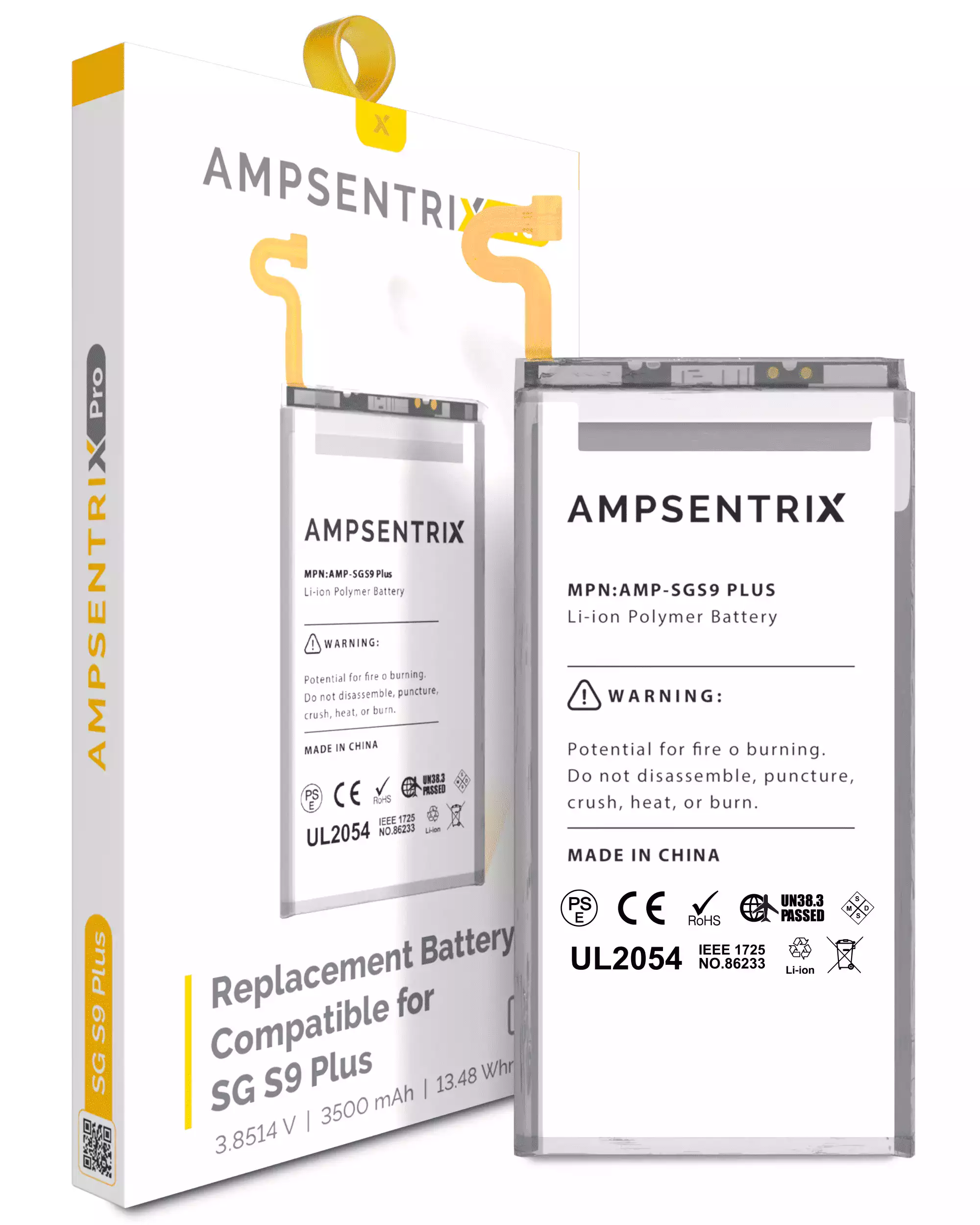 Replacement Battery Compatible For Samsung Galaxy S9 Plus (Ampsentrix Pro)