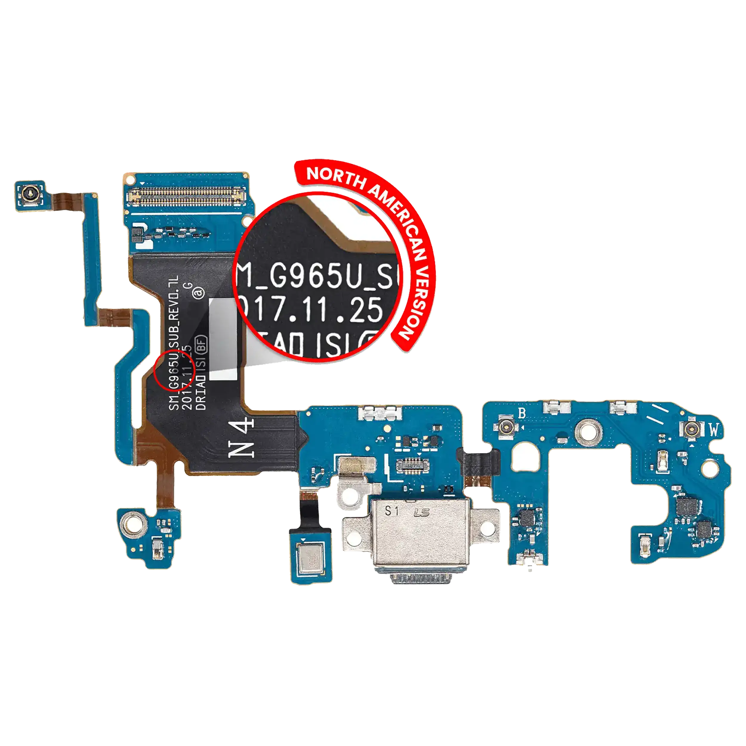 Charging Port With Flex Cable Compatible For Samsung Galaxy S9 Plus (G965U) (Us Version)