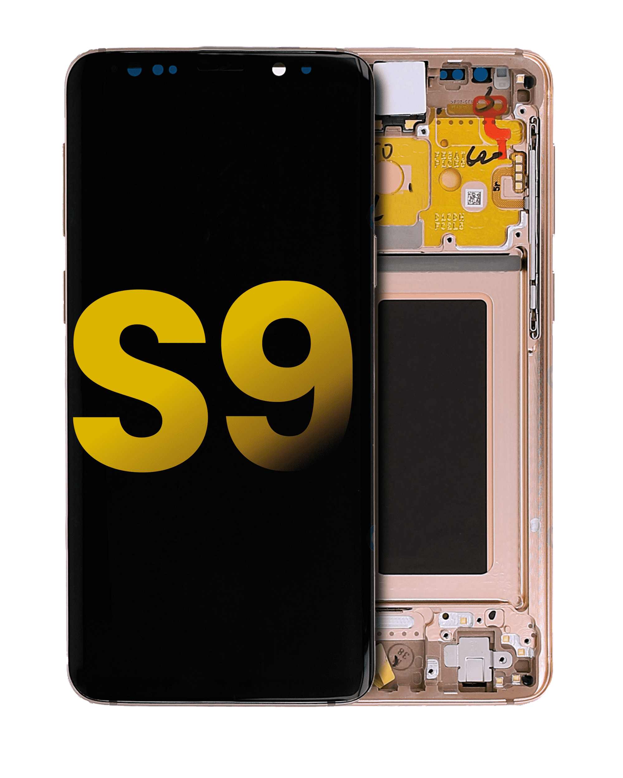 Oled Assembly With Frame Compatible For Samsung Galaxy S9 (Refurbished) (Sunrise Gold)