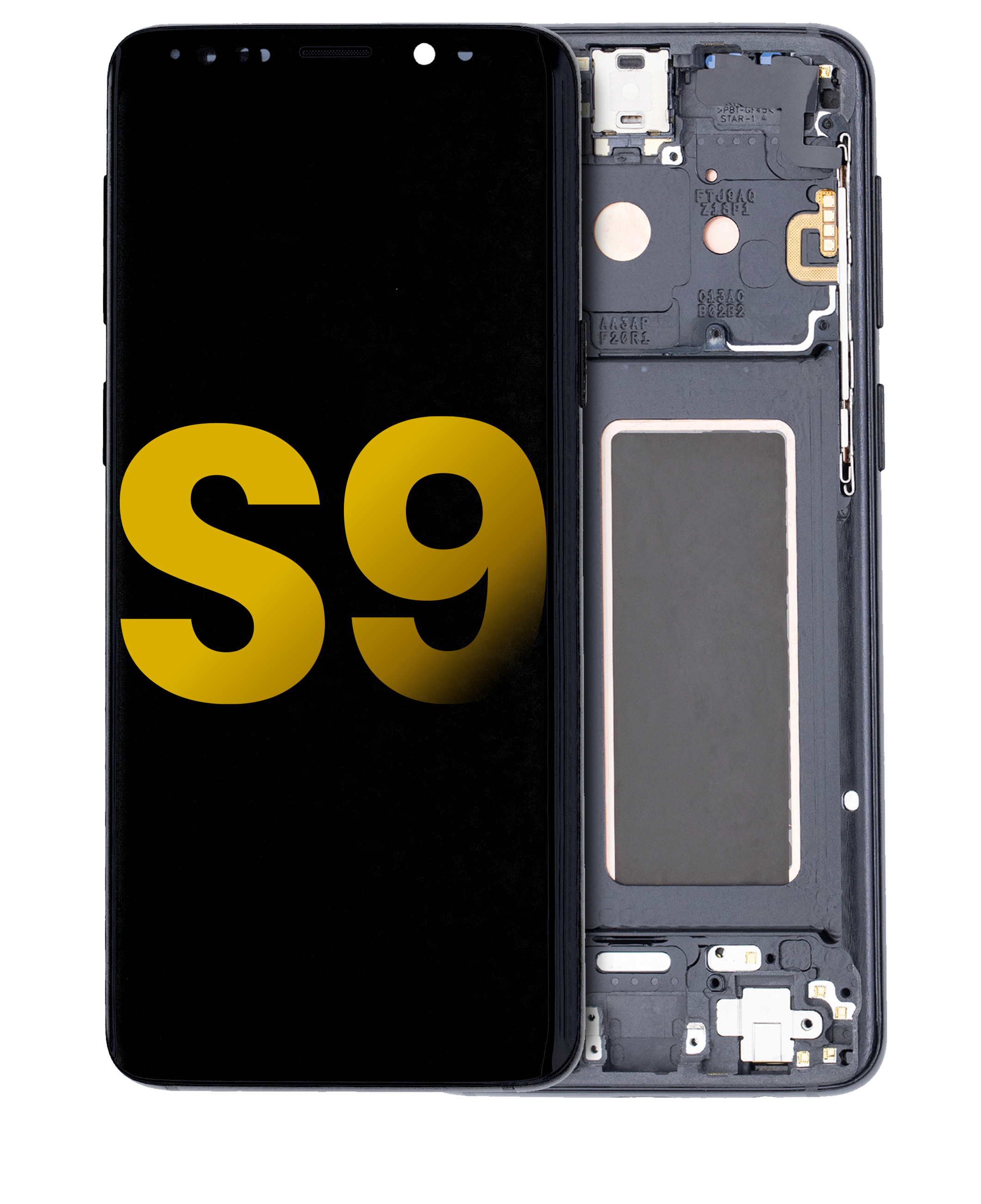 Oled Assembly With Frame Compatible For Samsung Galaxy S9 (Refurbished) (Midnight Black)