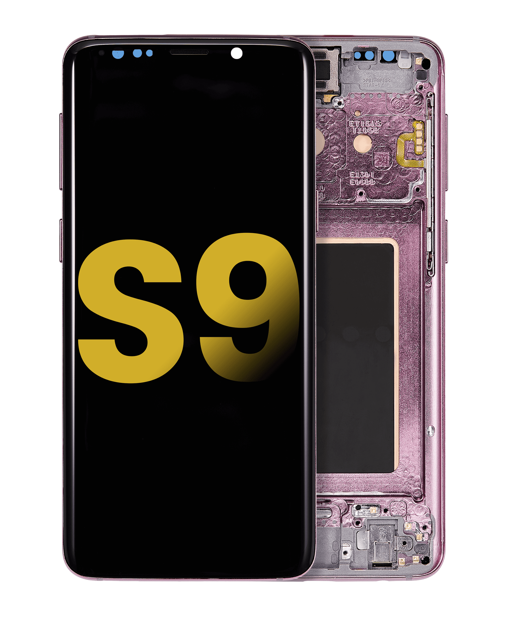 Oled Assembly With Frame Compatible For Samsung Galaxy S9 (Refurbished) (Lilac Purple)
