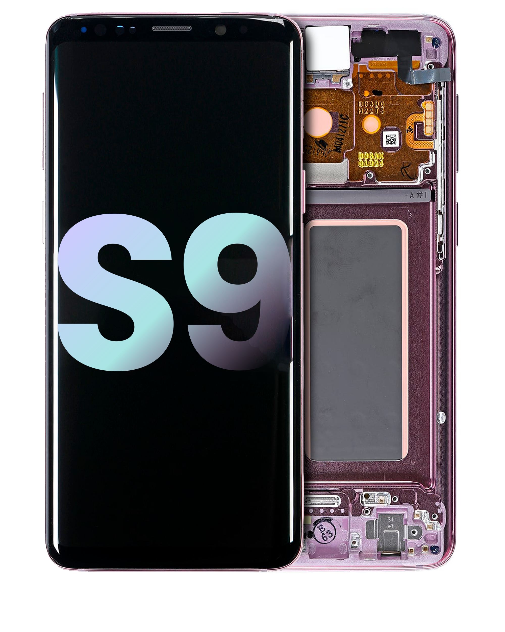 Oled Assembly With Frame Compatible For Samsung Galaxy S9 (Service Pack) (Lilac Purple)