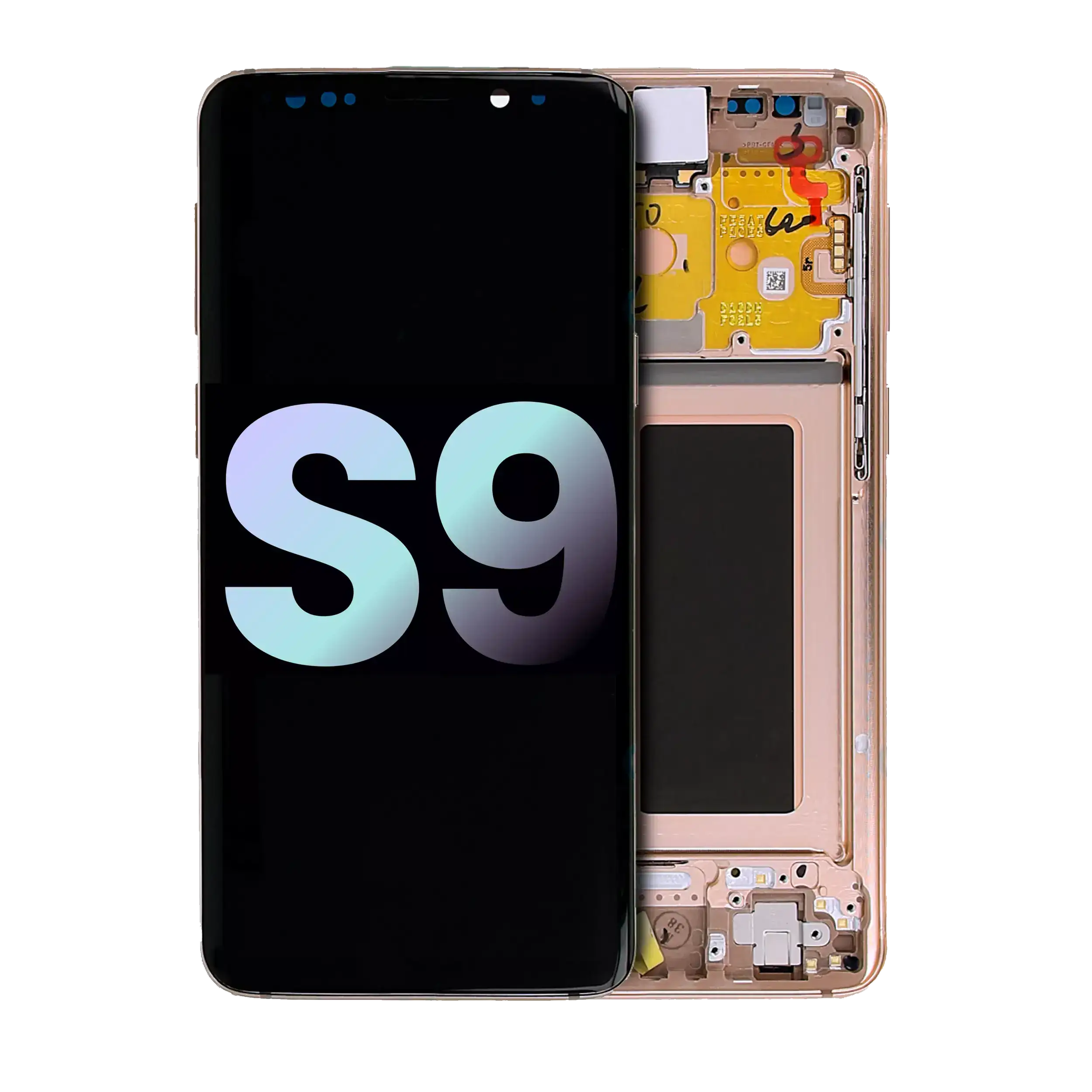Oled Assembly With Frame Compatible For Samsung Galaxy S9 (Service Pack) (Sunrise Gold)