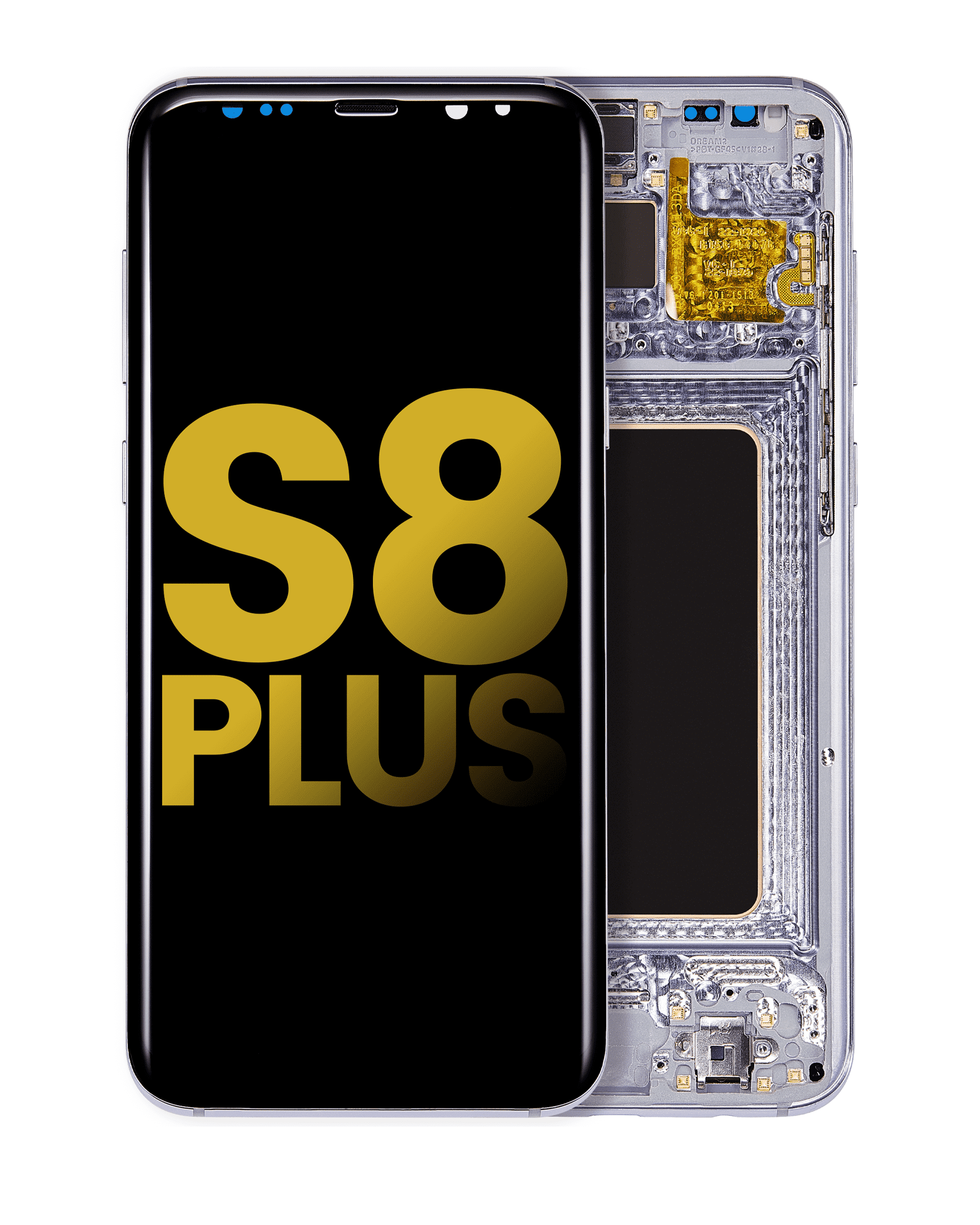 Oled Assembly With Frame Compatible For Samsung Galaxy S8 Plus (Refurbished) (Arctic Silver)