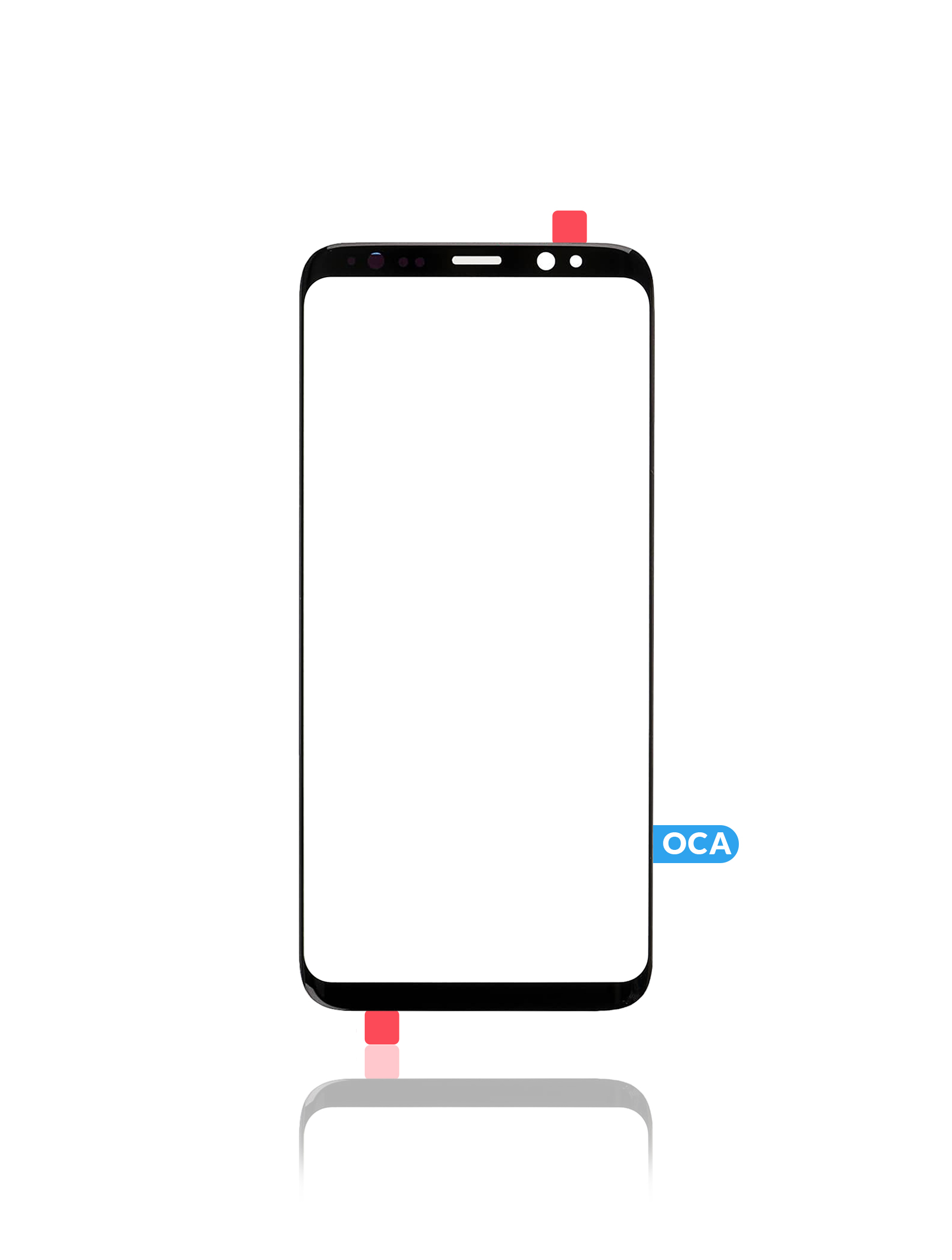 Front Glass With Oca Pre-Installed Compatible For Samsung Galaxy S8 Plus (Black) (125 Um)