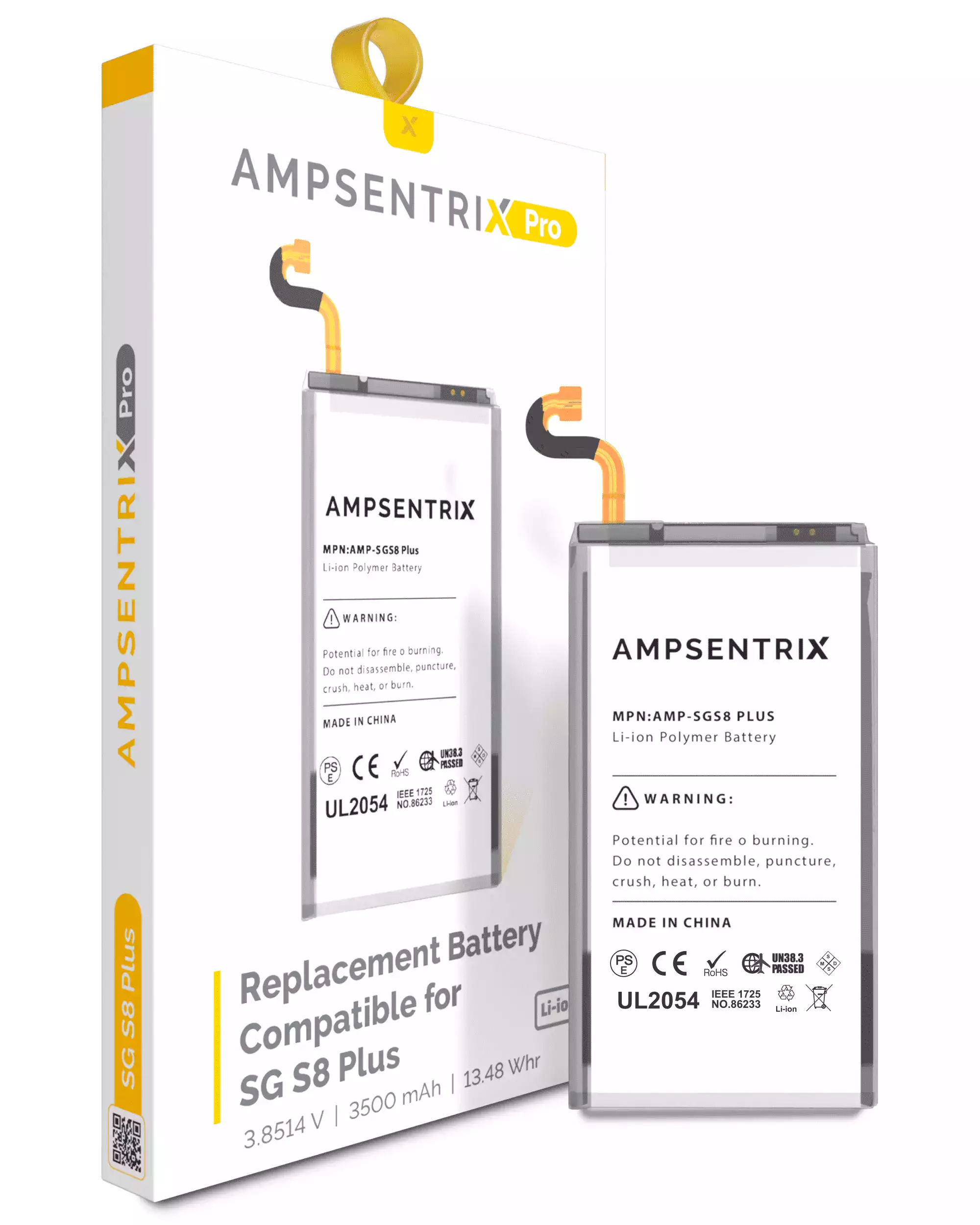 Replacement Battery Compatible For Samsung Galaxy S8 Plus (Ampsentrix Pro)