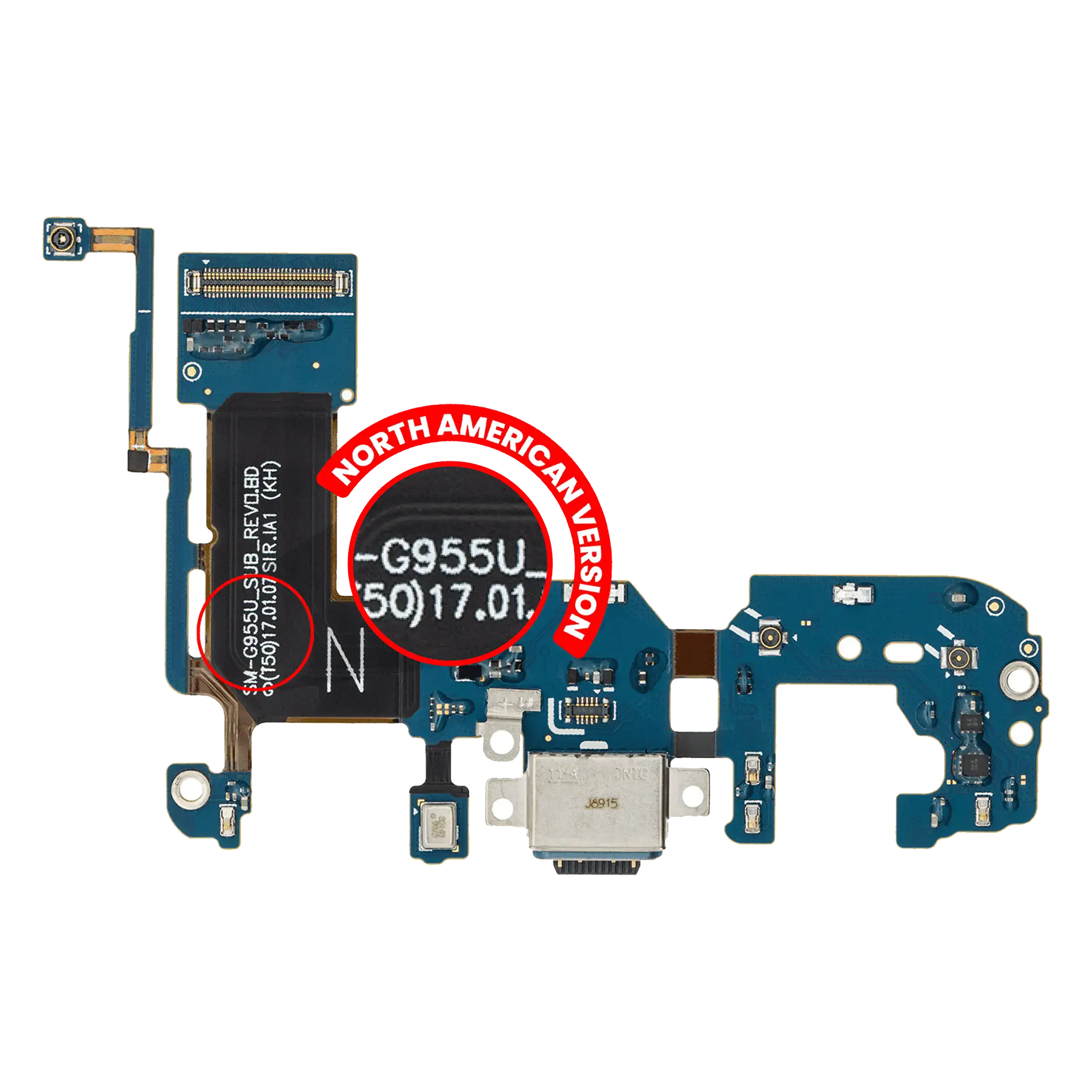 Charging Port With Flex Cable Compatible For Samsung Galaxy S8 Plus (G955U) (Us Version)