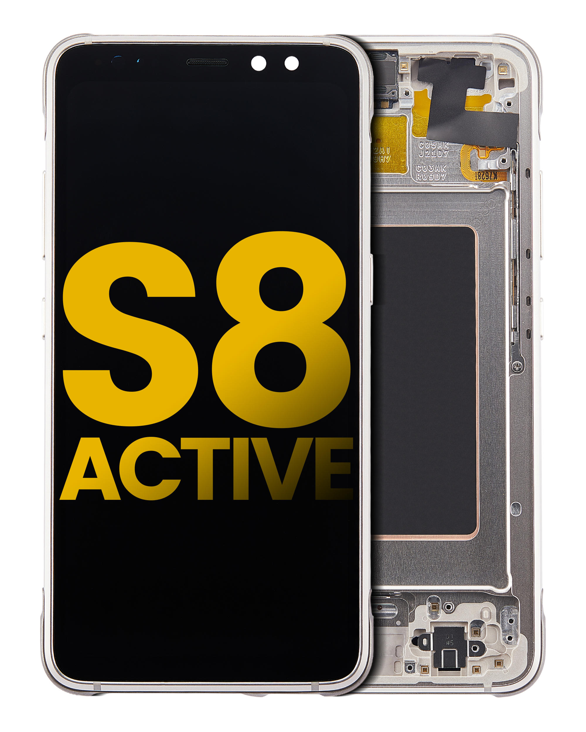Oled Assembly With Frame Compatible For Samsung Galaxy S8 Active (Refurbished) (Tungsten Gold)