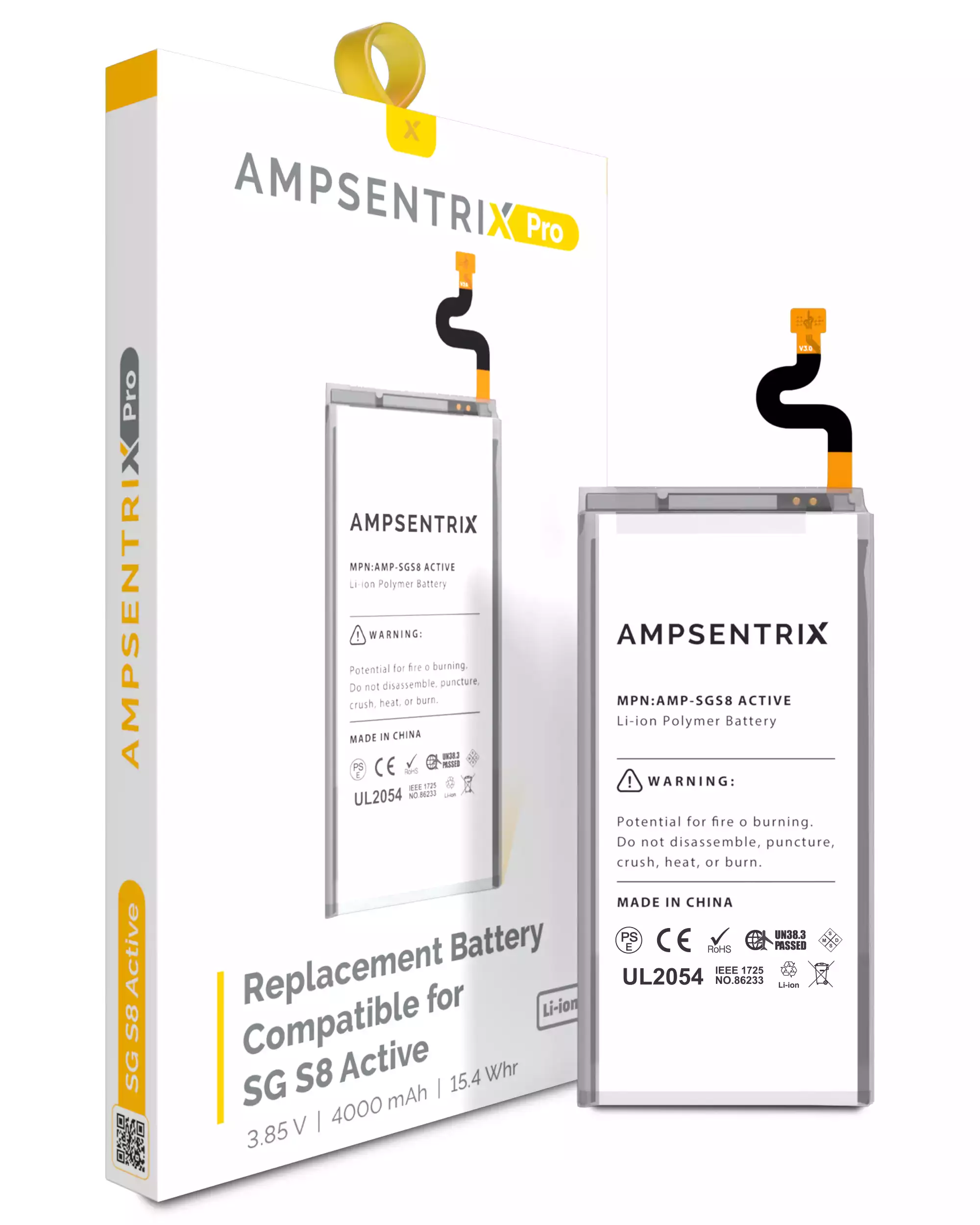 Replacement Battery Compatible For Samsung Galaxy S8 Active (Ampsentrix Pro)