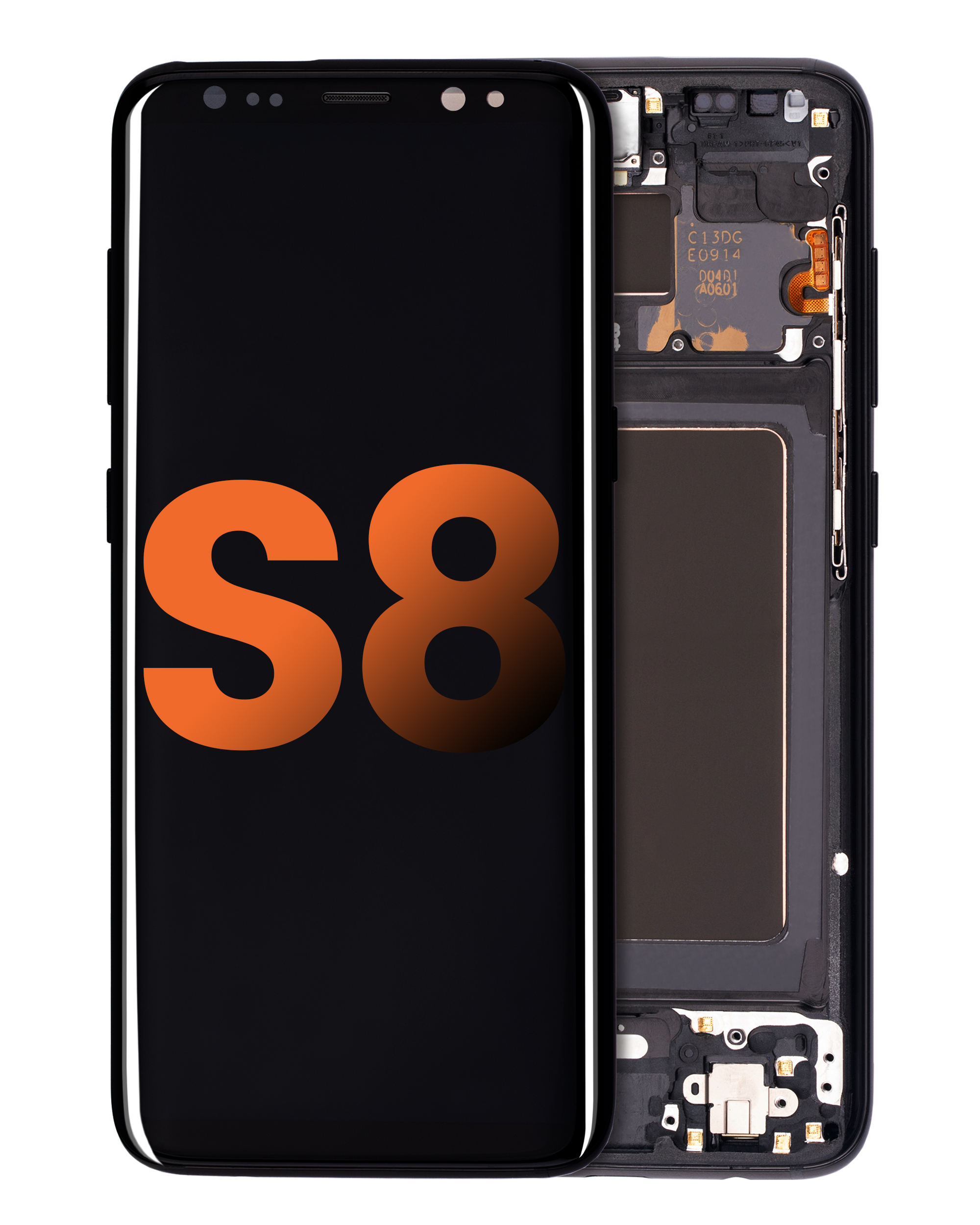Oled Assembly With Frame Compatible For Samsung Galaxy S8 (Blemish: Grade D) (Midnight Black)