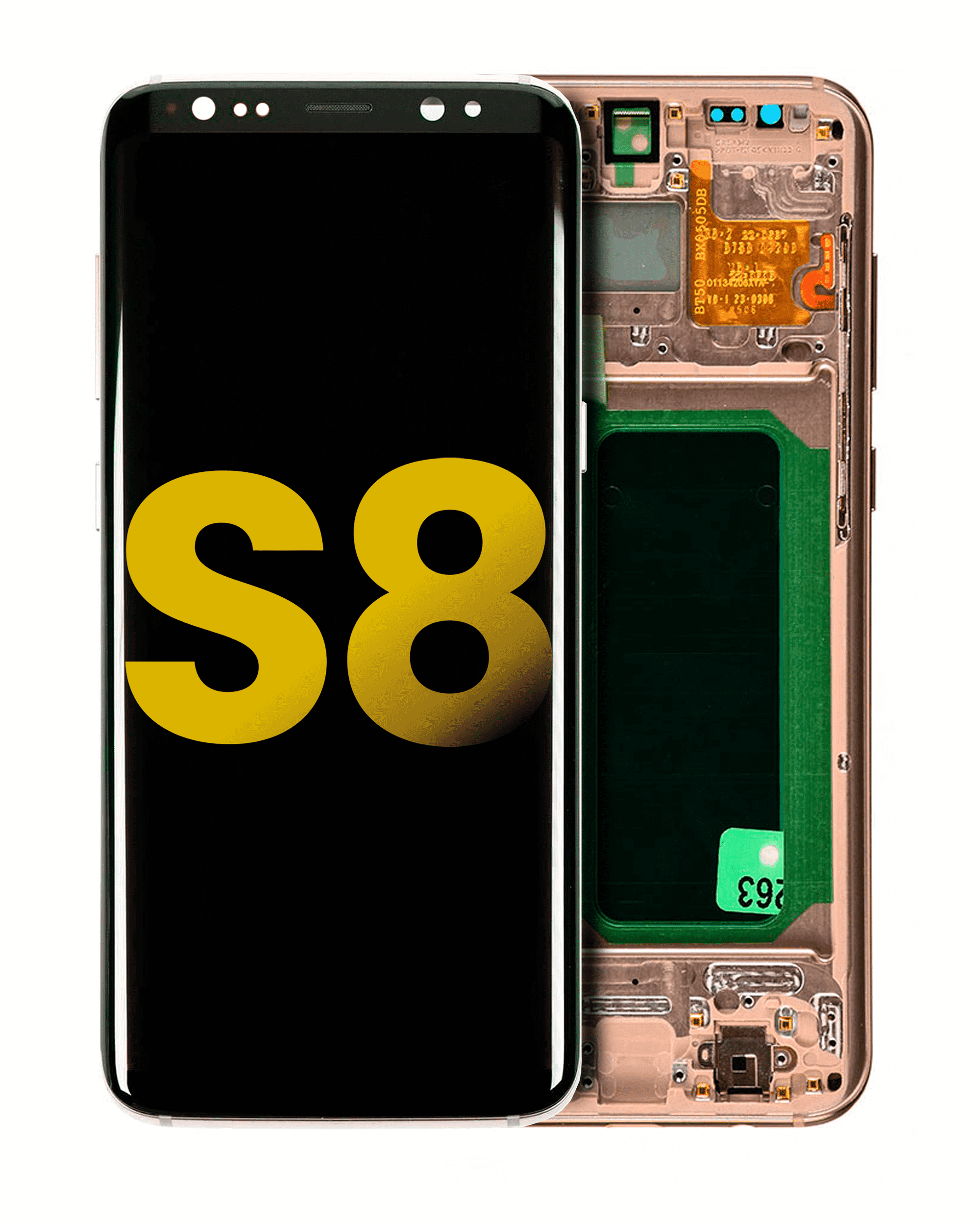 Oled Assembly With Frame Compatible For Samsung Galaxy S8 (Refurbished) (Maple Gold)