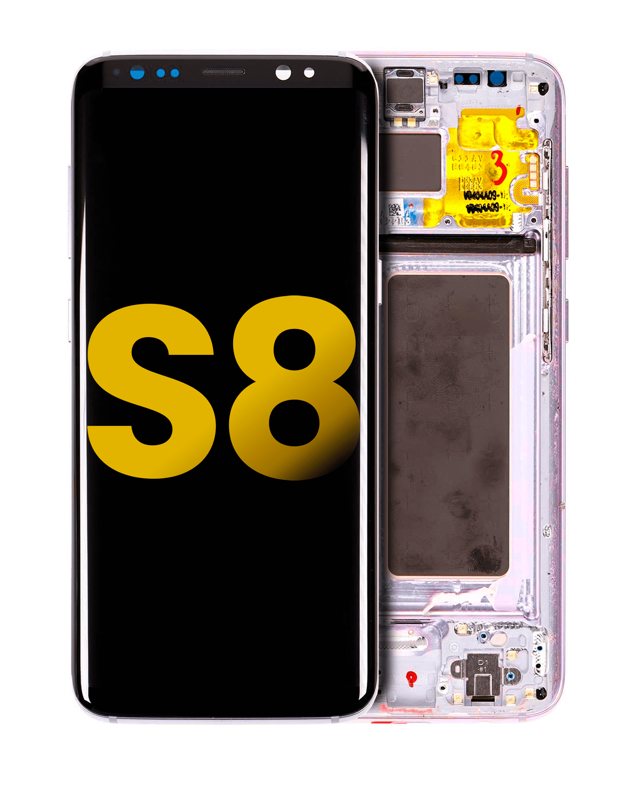 Oled Assembly With Frame Compatible For Samsung Galaxy S8 (Refurbished) (Orchid Gray)