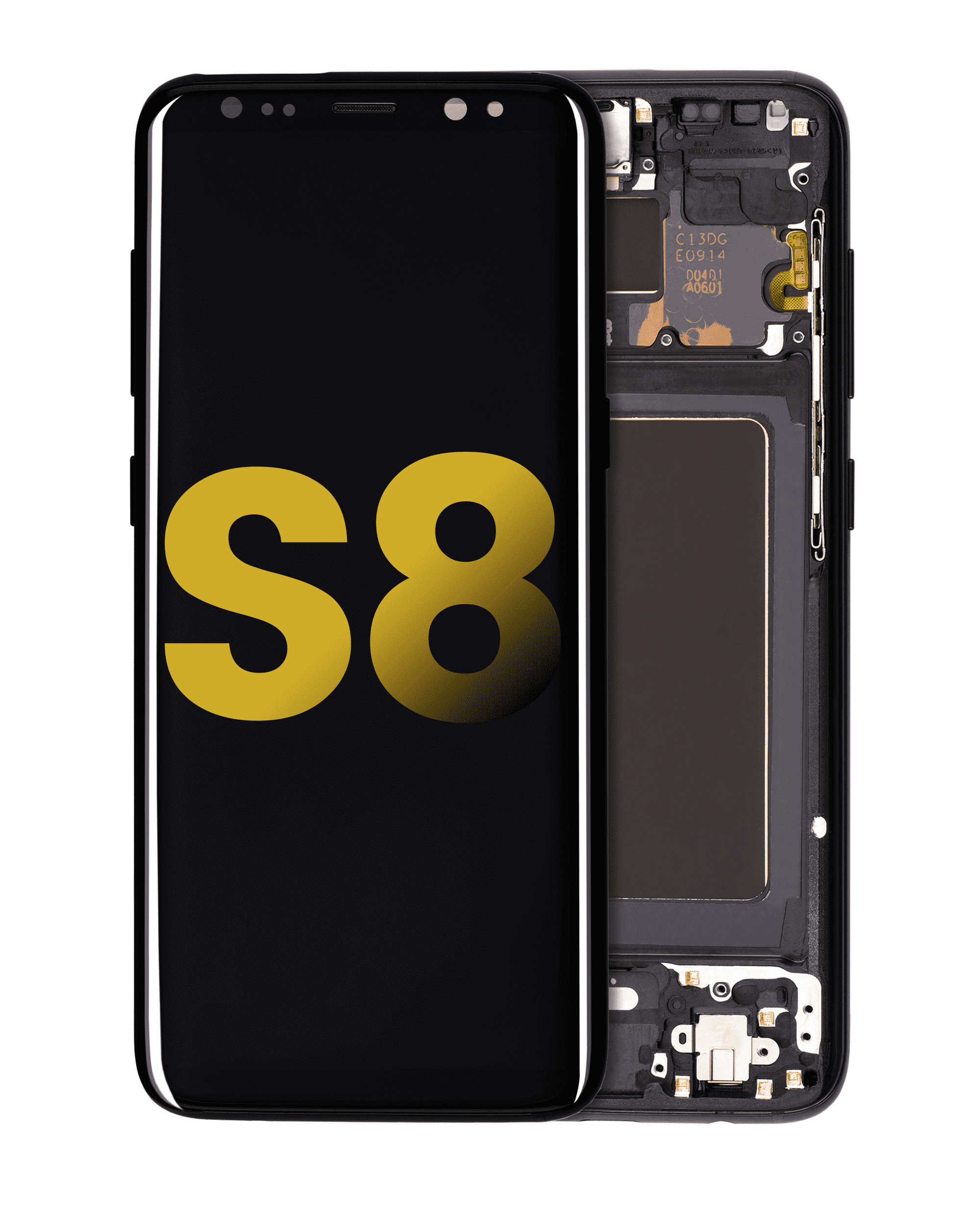 Oled Assembly With Frame Compatible For Samsung Galaxy S8 (Refurbished) (Midnight Black)