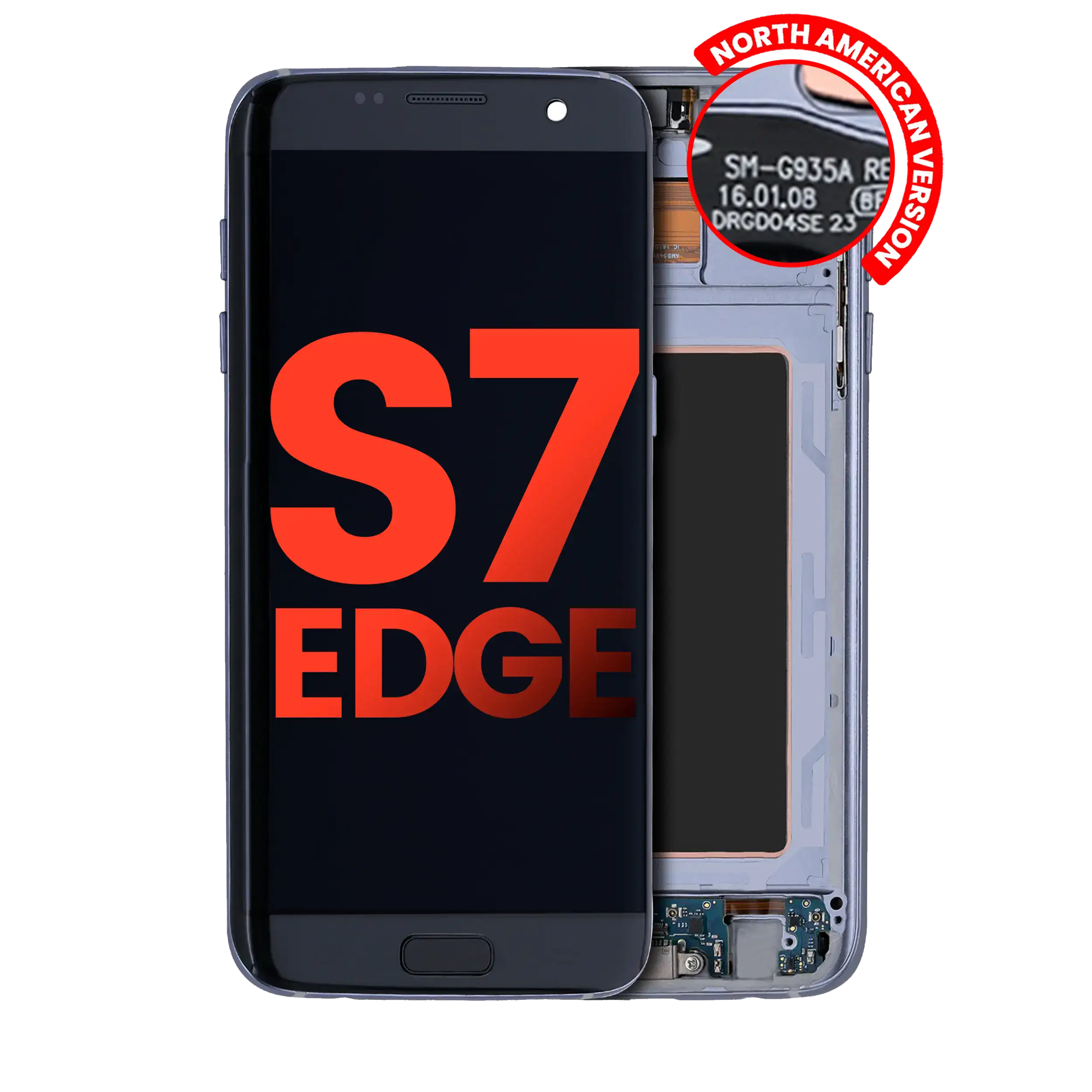Oled Assembly With Frame Compatible For Samsung Galaxy S7 Edge G935A (North American Version) (Aftermarket Plus) (Black Onyx)