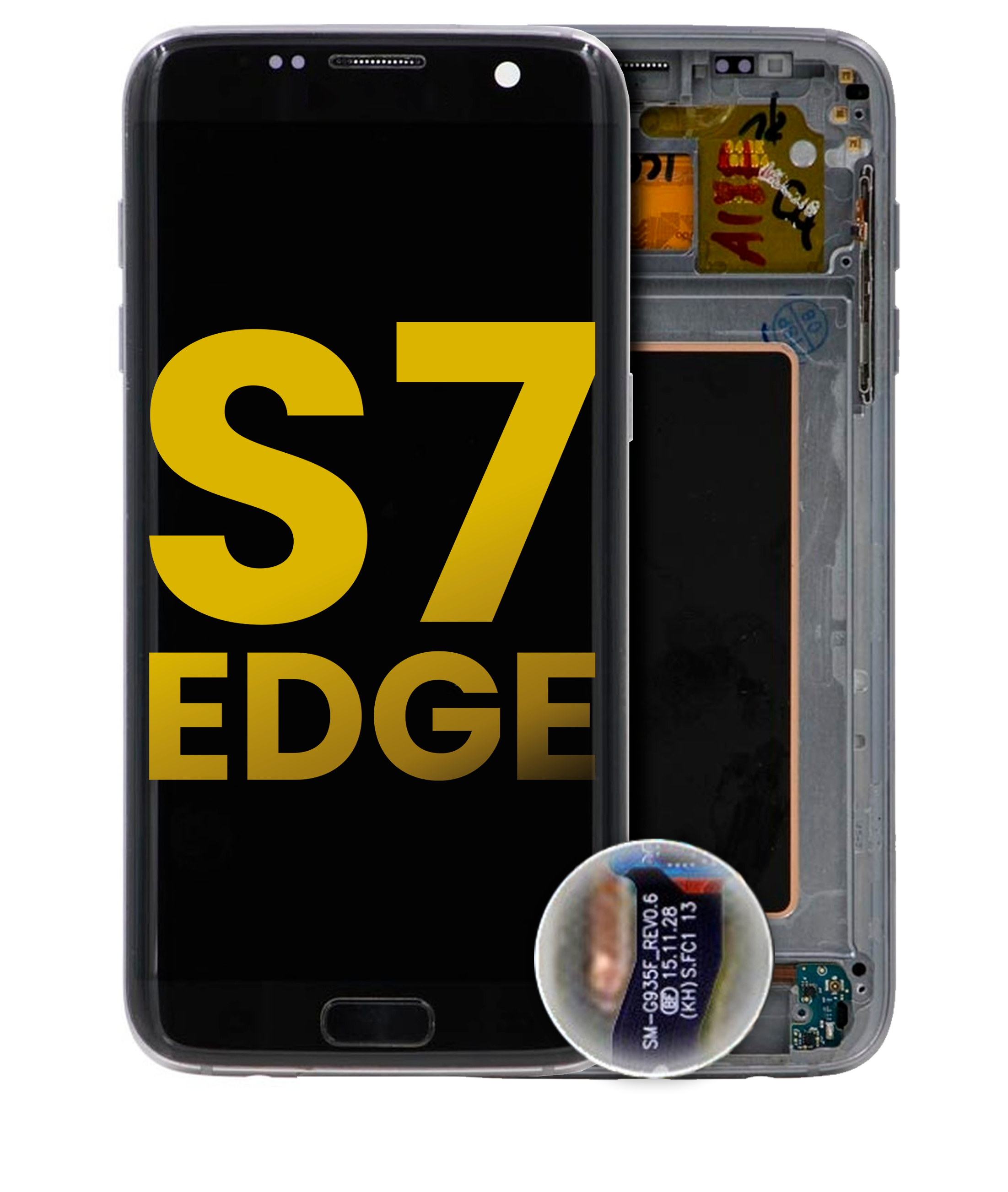 Oled Assembly With Frame Compatible For Samsung Galaxy S7 Edge (International / G935F) (Refurbished) (Black Onyx)