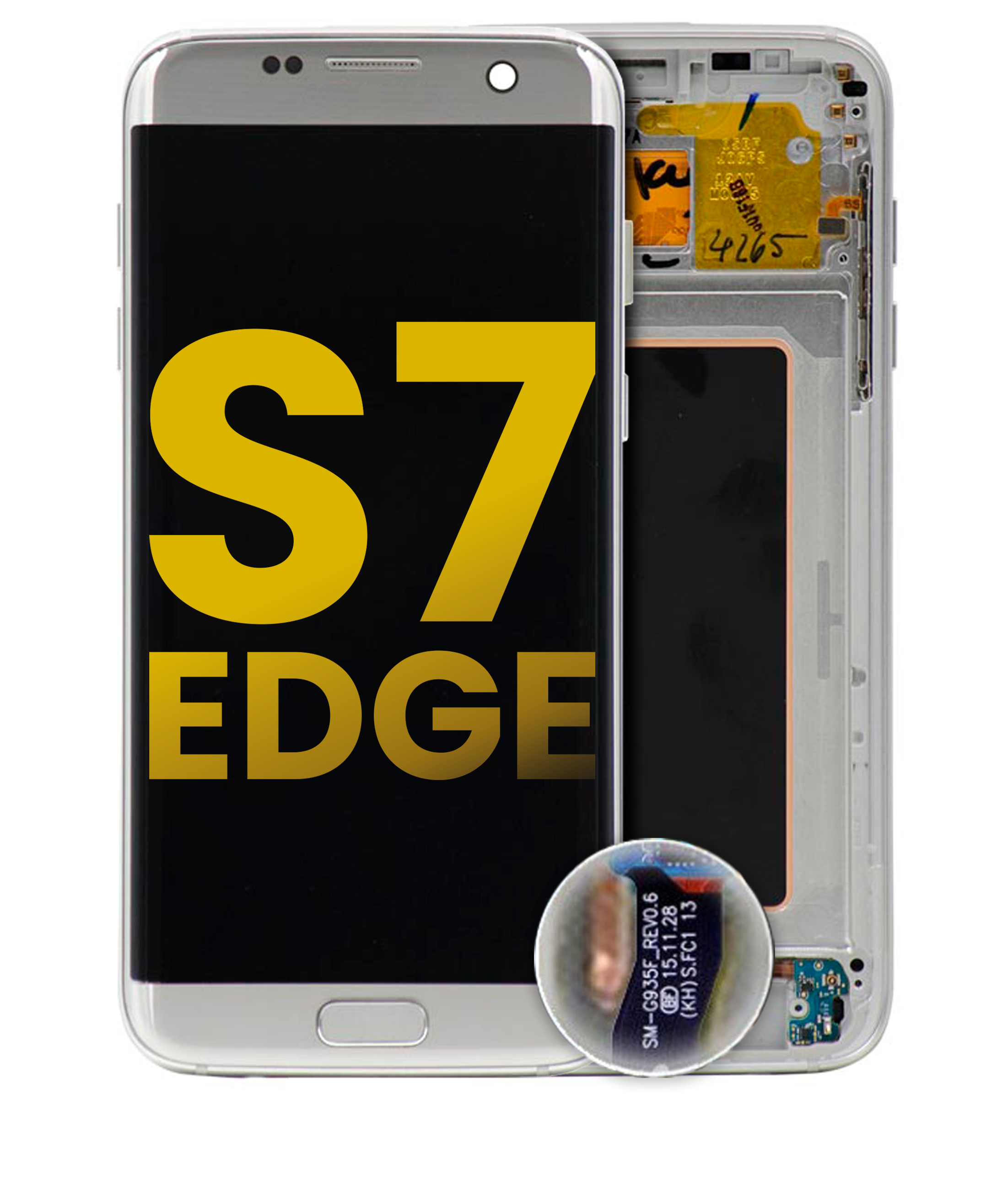 Oled Assembly With Frame Compatible For Samsung Galaxy S7 Edge (International / G935F) (Refurbished) (Silver)