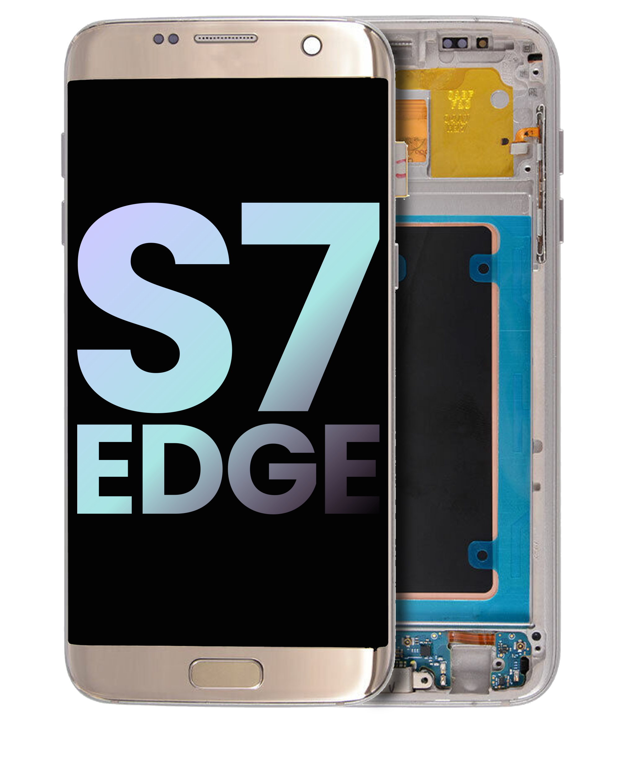 Oled Assembly With Frame Compatible For Samsung Galaxy S7 Edge (G935W8) (Service Pack) (Gold)