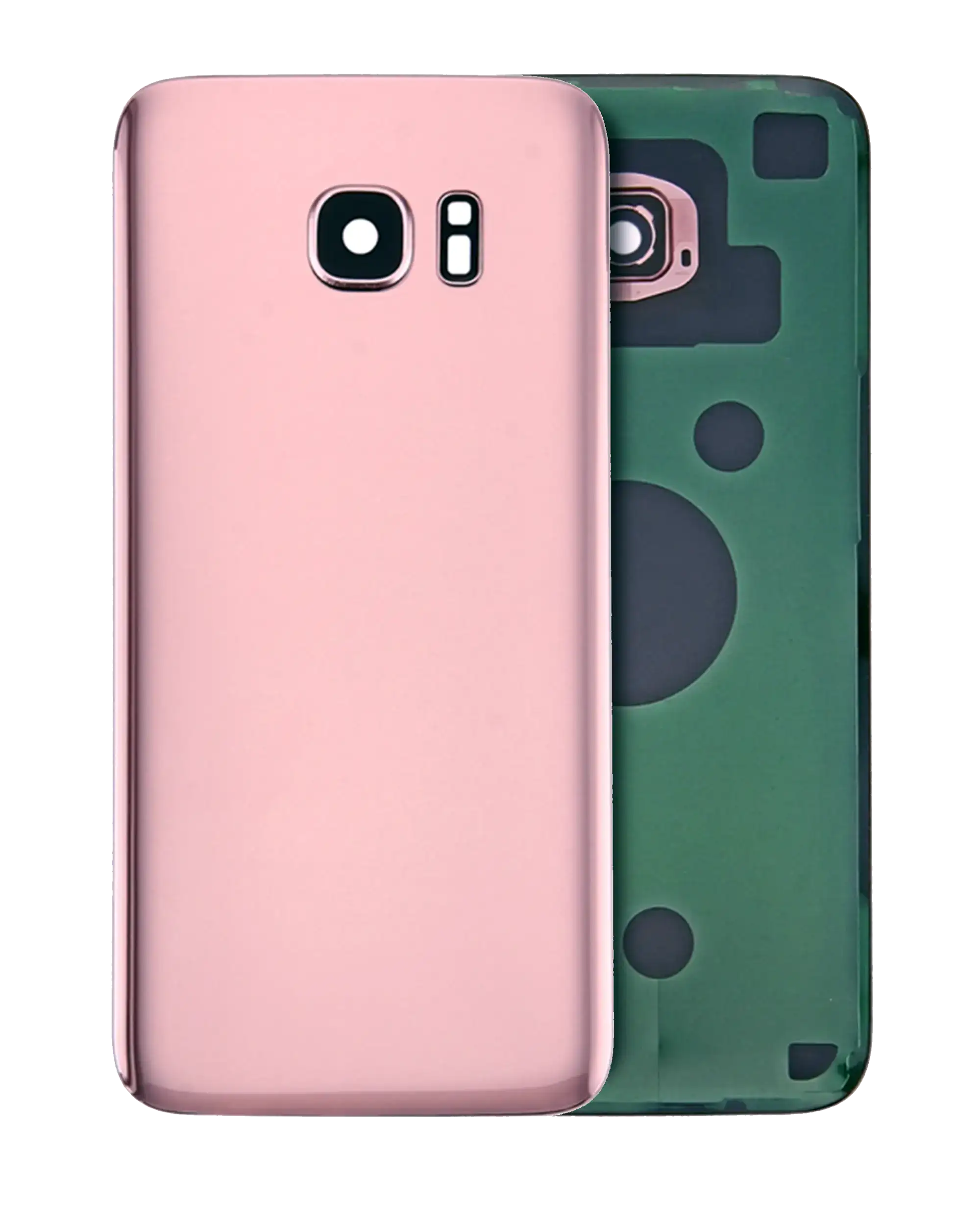 Back Cover Glass With Camera Lens Compatible For Samsung Galaxy S7 Edge (No Logo) (Aftermarket Plus) (Rose Pink)