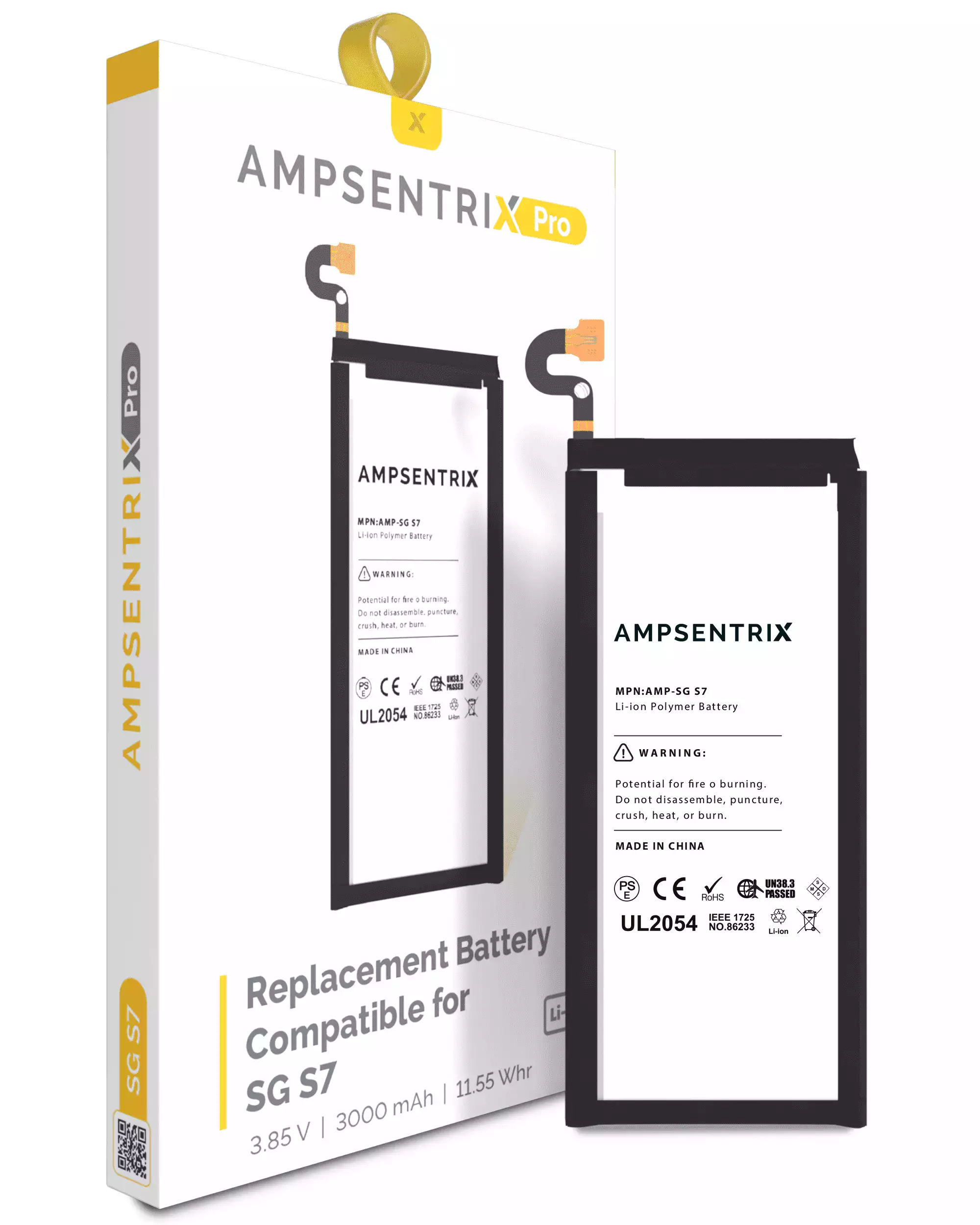 Replacement Battery Compatible For Samsung Galaxy S7 (Ampsentrix Pro)
