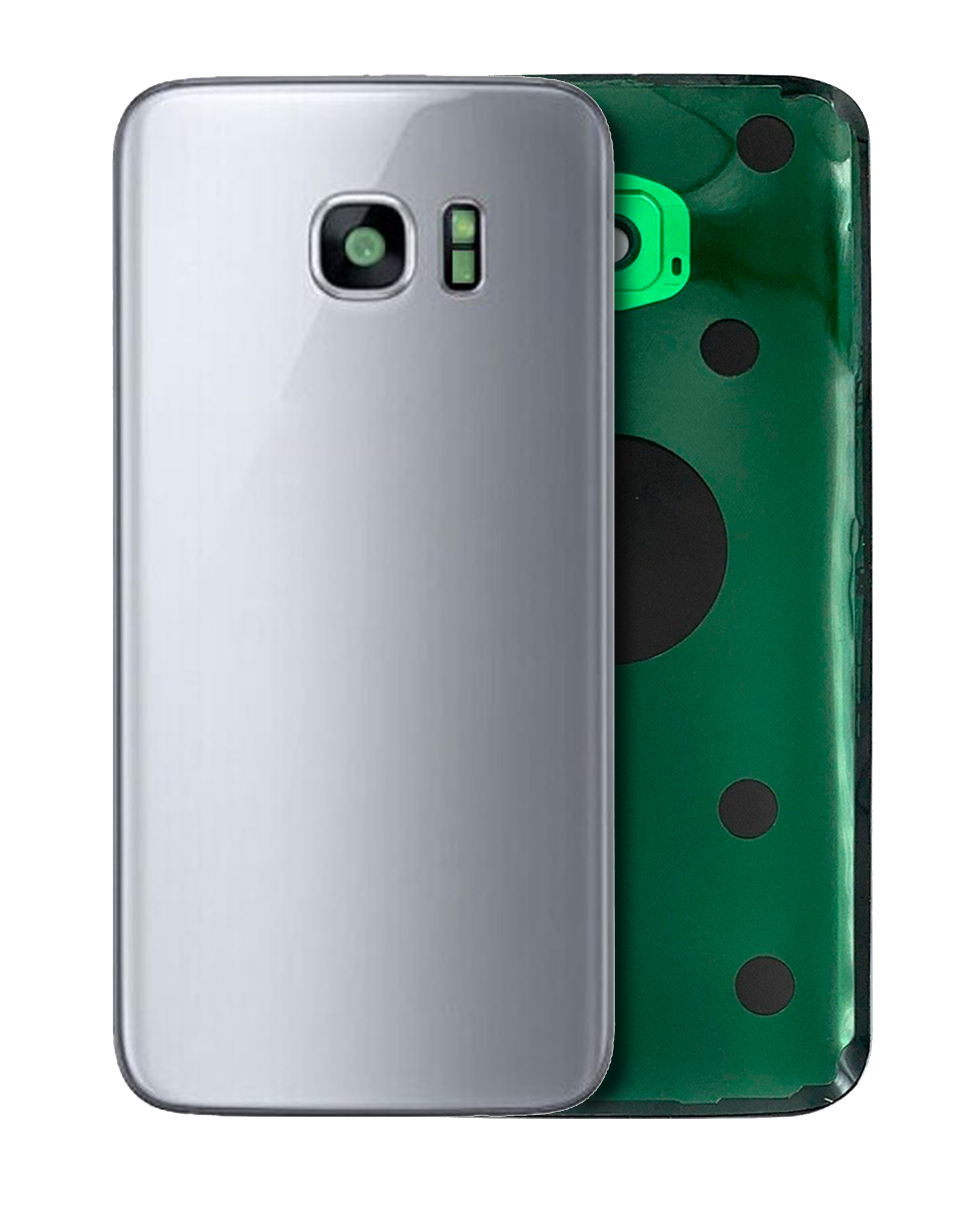 Back Cover Glass With Camera Lens Compatible For Samsung Galaxy S7 (No Logo) (Aftermarket Plus) (Silver)