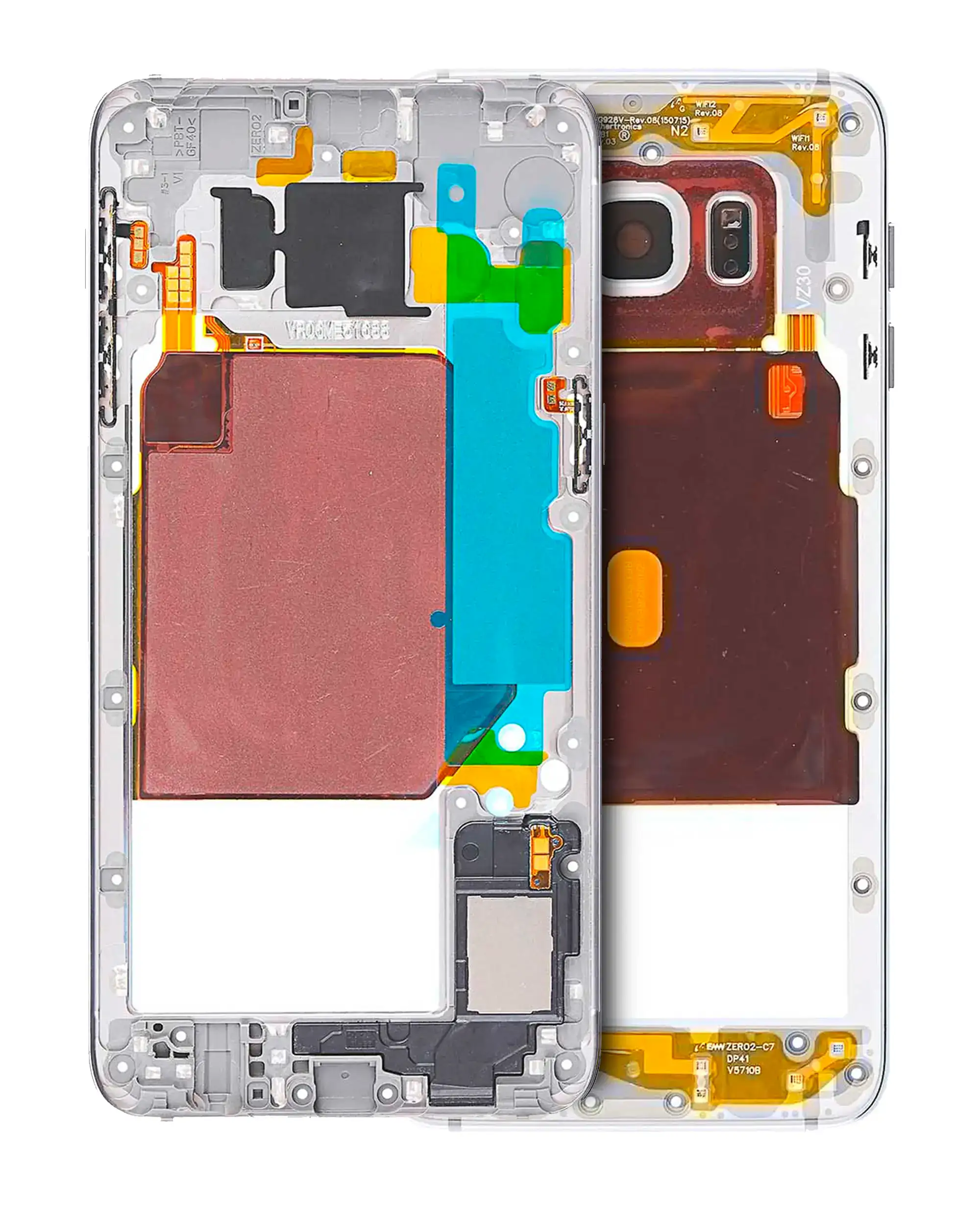 Mid-Frame Housing Compatible For Samsung Galaxy S6 Edge Plus (With Small Parts) (White Pearl)