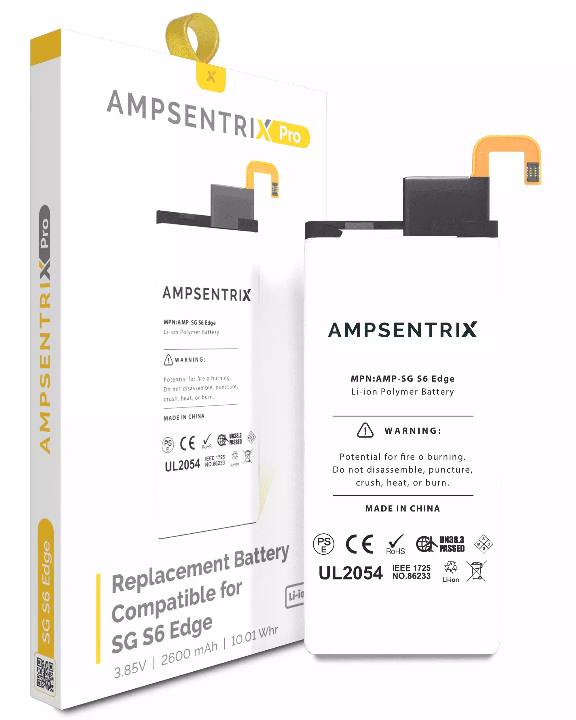 Replacement Battery Compatible For Samsung Galaxy S6 Edge (Ampsentrix Pro)