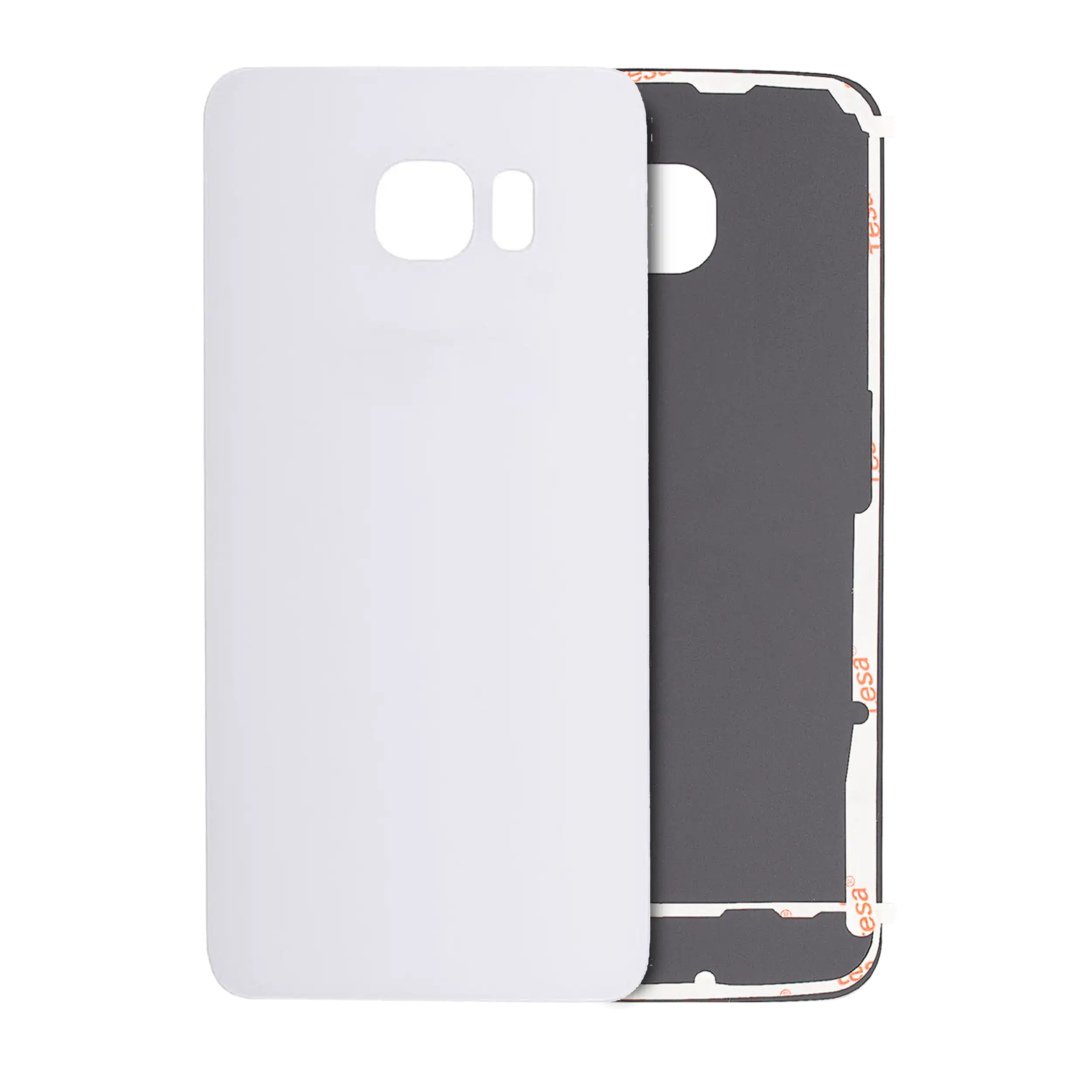 Back Cover Glass Compatible For Samsung Galaxy S6 Edge (No Logo) (Aftermarket Plus) (White)