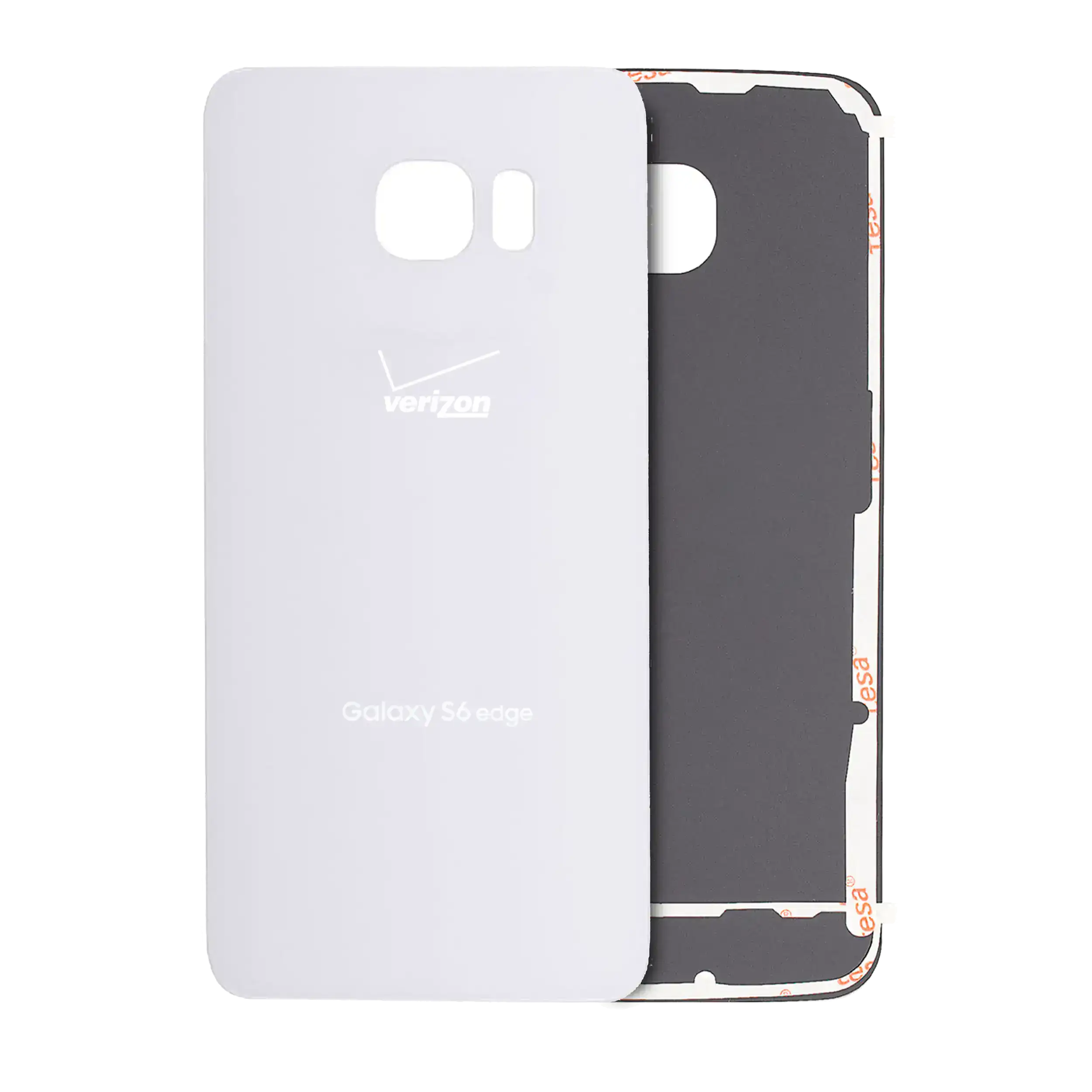 Back Cover Glass Without Camera Lens Compatible For Samsung Galaxy S6 Edge (Service Pack) (White)
