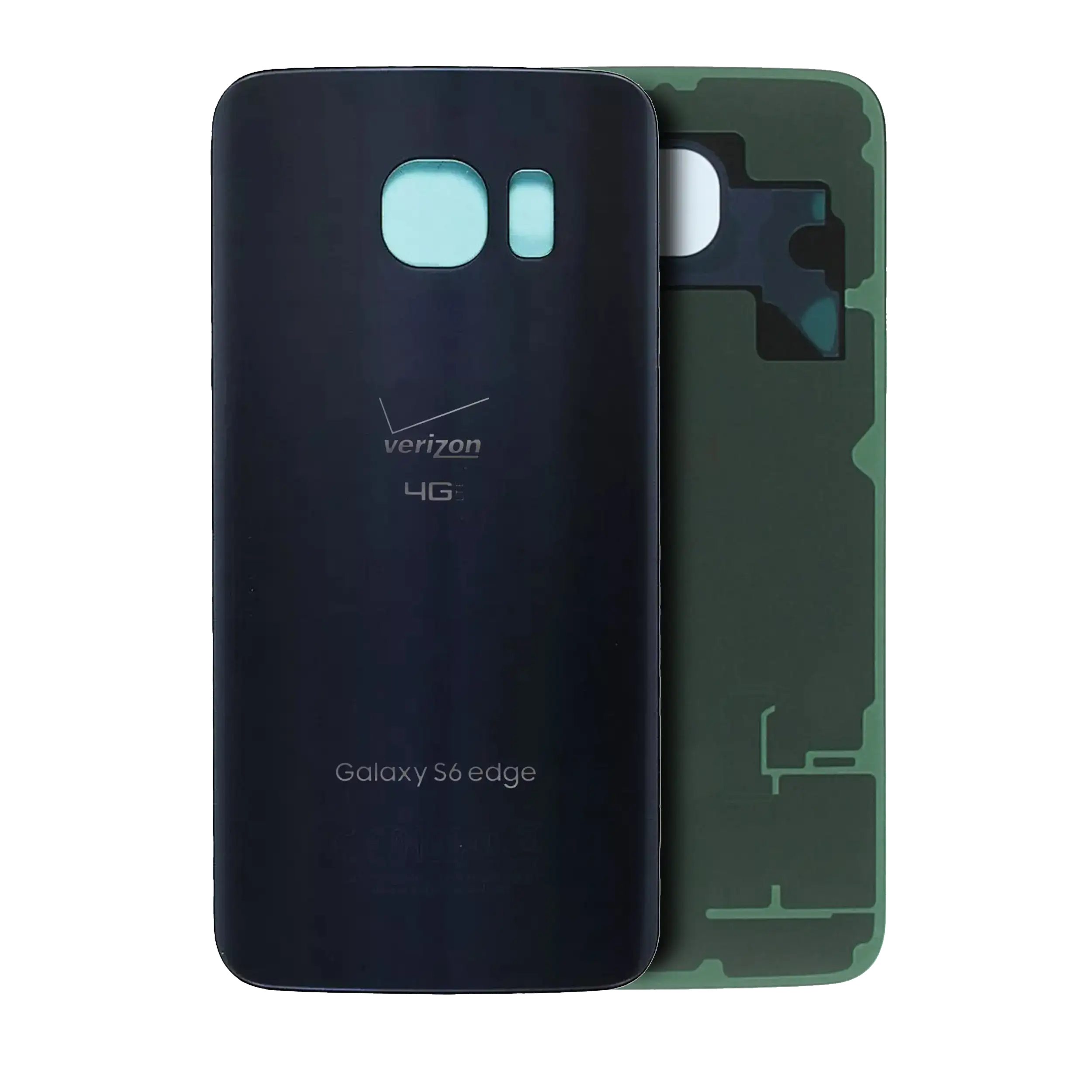 Back Cover Glass Compatible For Samsung Galaxy S6 Edge (Verizon Logo) (Service Pack) (Black Sapphire)
