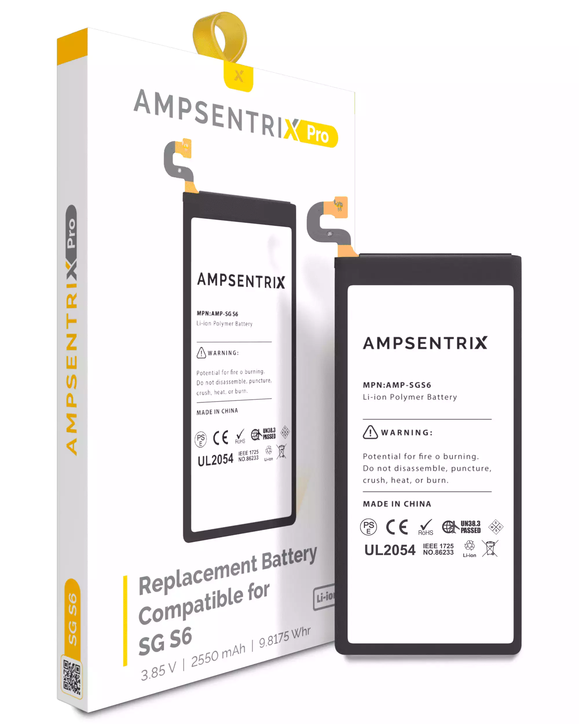 Replacement Battery Compatible For Samsung Galaxy S6 (Ampsentrix Pro)