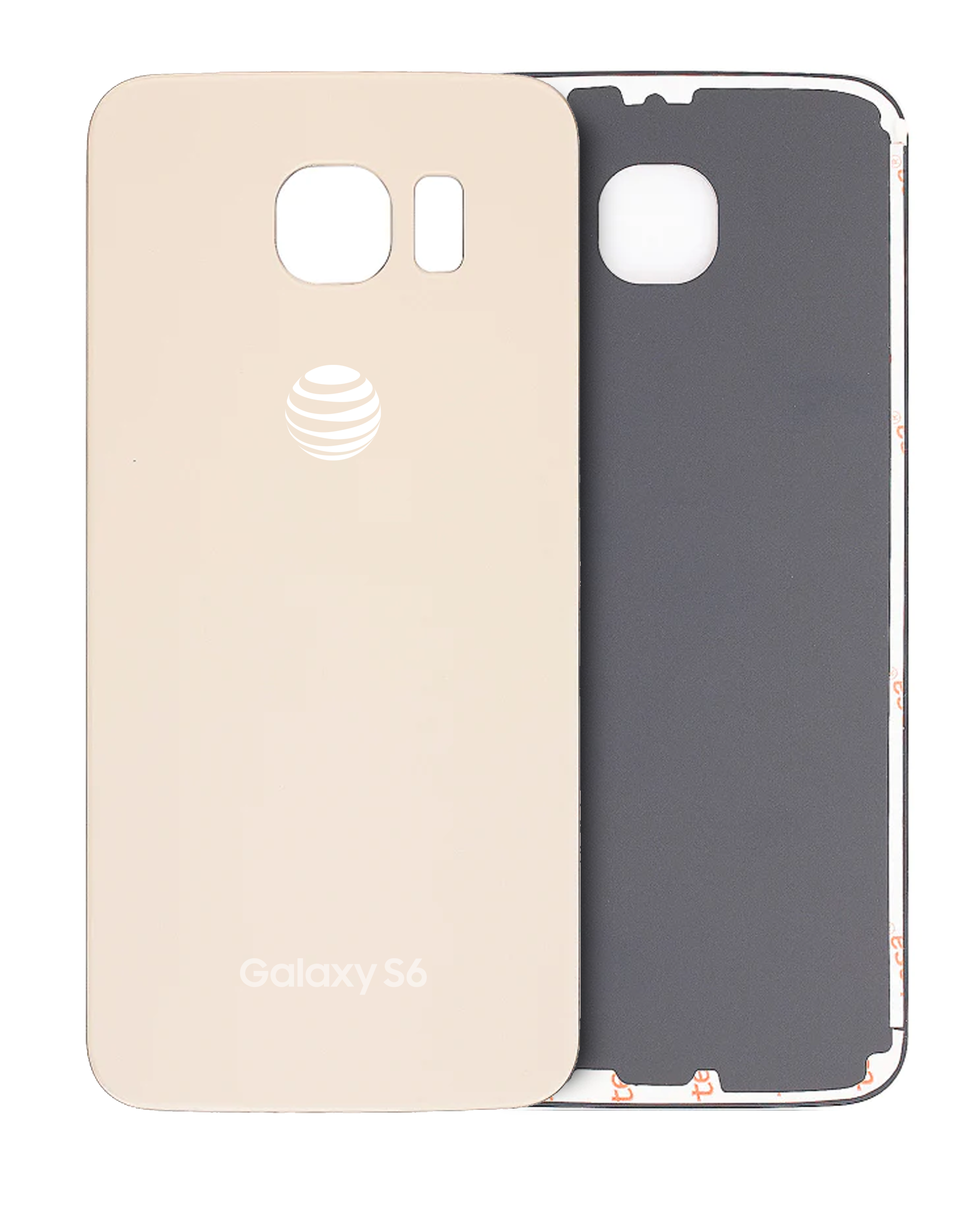 Back Cover Glass Compatible For Samsung Galaxy S6 ( At&T Logo) (Used  Pull: Grade A) (Gold Platinum)