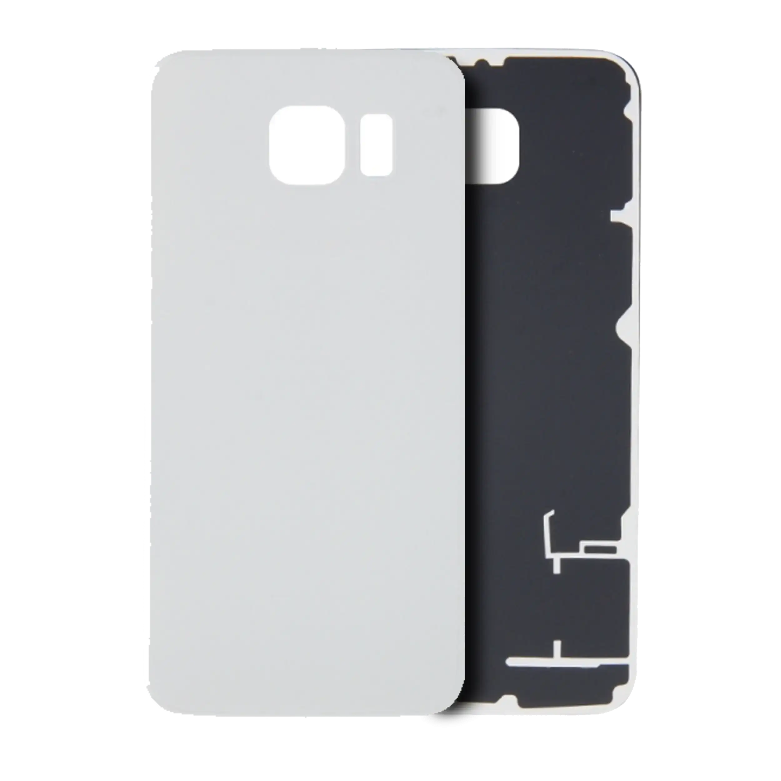 Back Cover Glass Compatible For Samsung Galaxy S6 (No Logo) (Aftermarket Plus) (White)