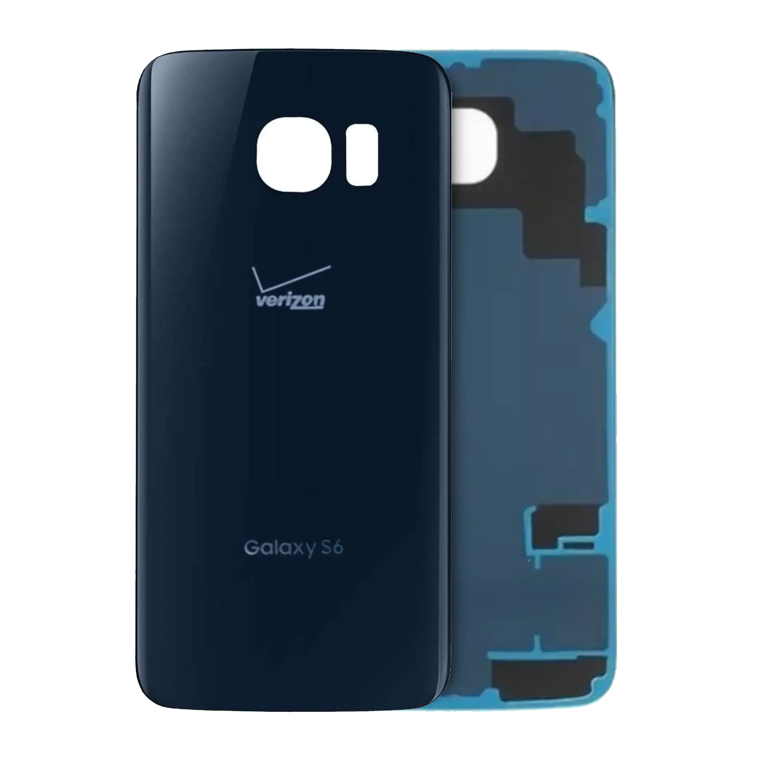 Back Cover Glass Compatible For Samsung Galaxy S6 (Verizon Logo) (Service Pack) (Black Sapphire)