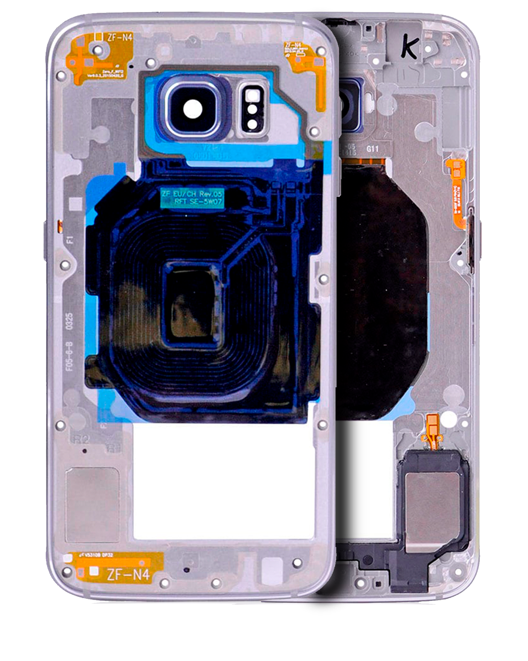 Mid-Frame Housing Compatible For Samsung Galaxy S6 (With Small Parts) (Gray)