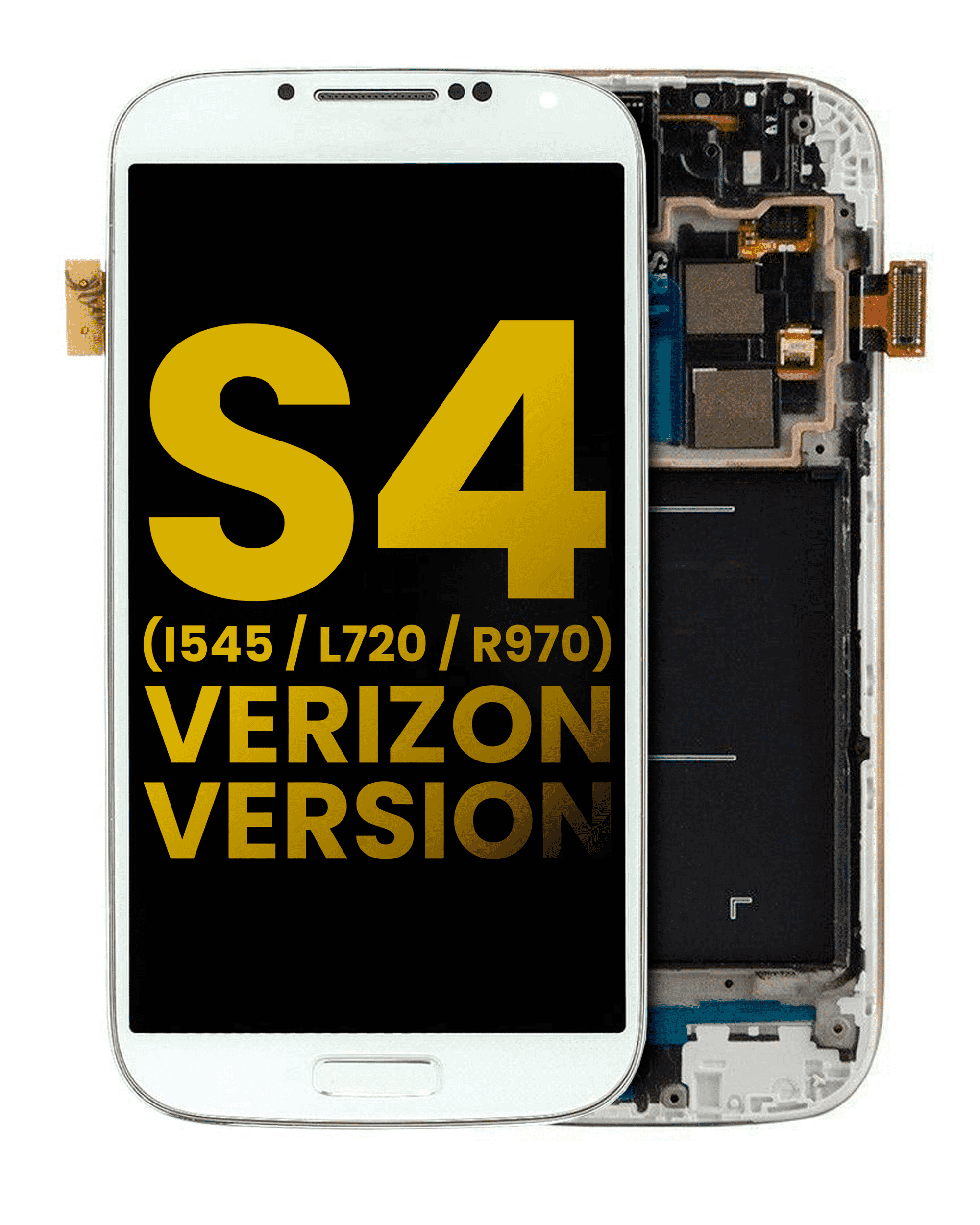 Oled Assembly With Frame Compatible For Samsung Galaxy S4 (I545 / L720 / R970) (Verizon & Sprint) (Refurbished) (White)