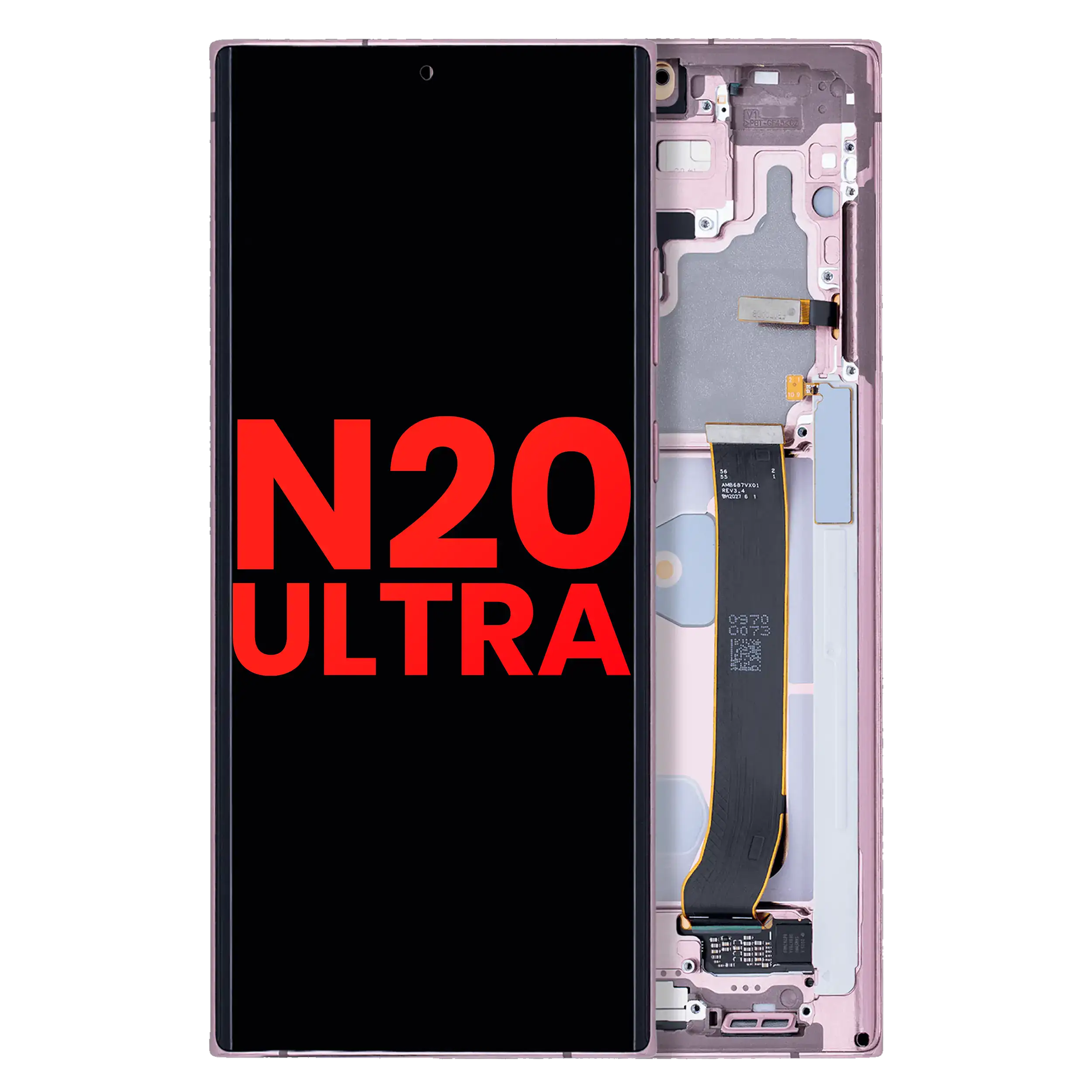Oled Assembly With Frame Compatible For Samsung Galaxy Note 20 Ultra 5G (Aftermarket Plus) (Mystic Bronze)