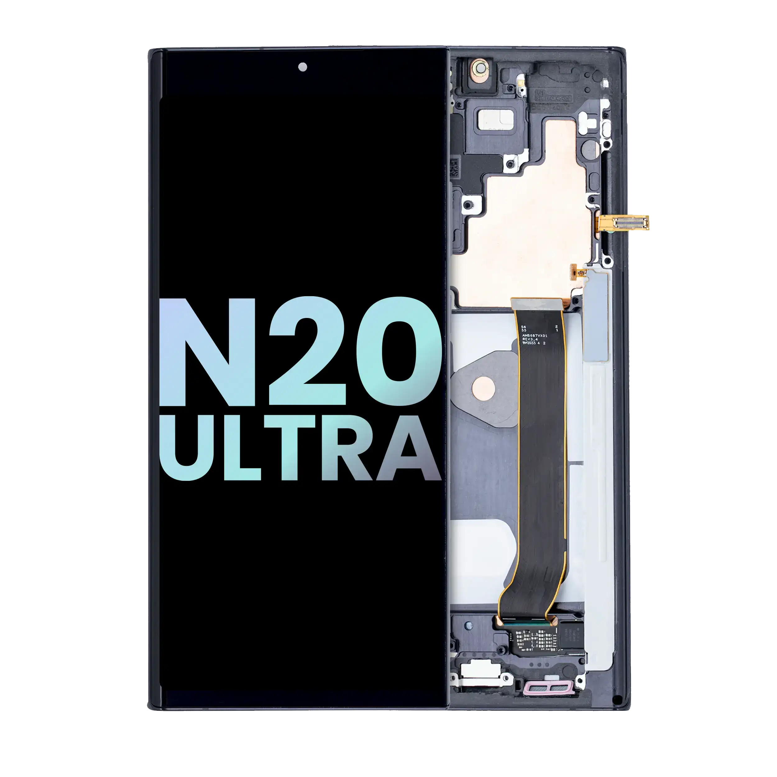 Oled Assembly With Frame Compatible For Samsung Galaxy Note 20 Ultra 5G (Service Pack) (Mystic Black)