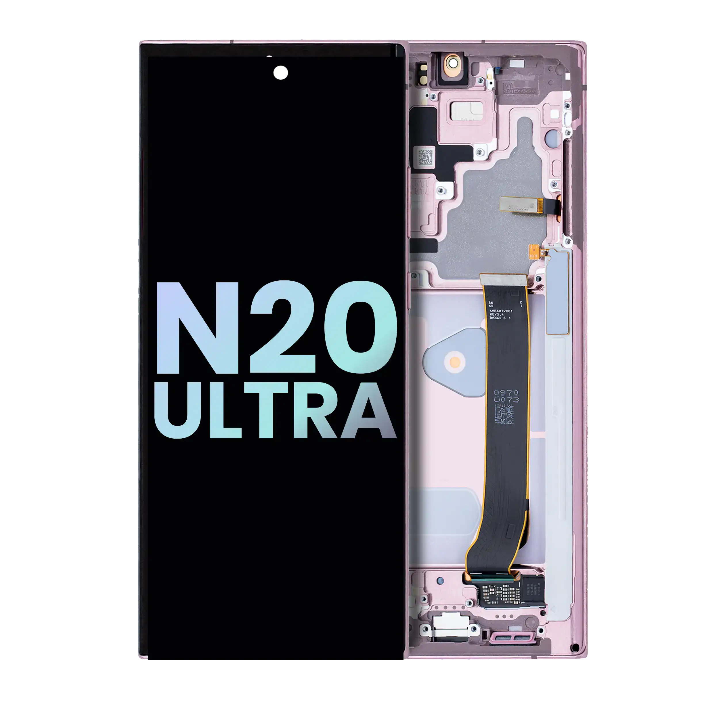 Oled Assembly With Frame Compatible For Samsung Galaxy Note 20 Ultra 5G (Service Pack) (Mystic Bronze)