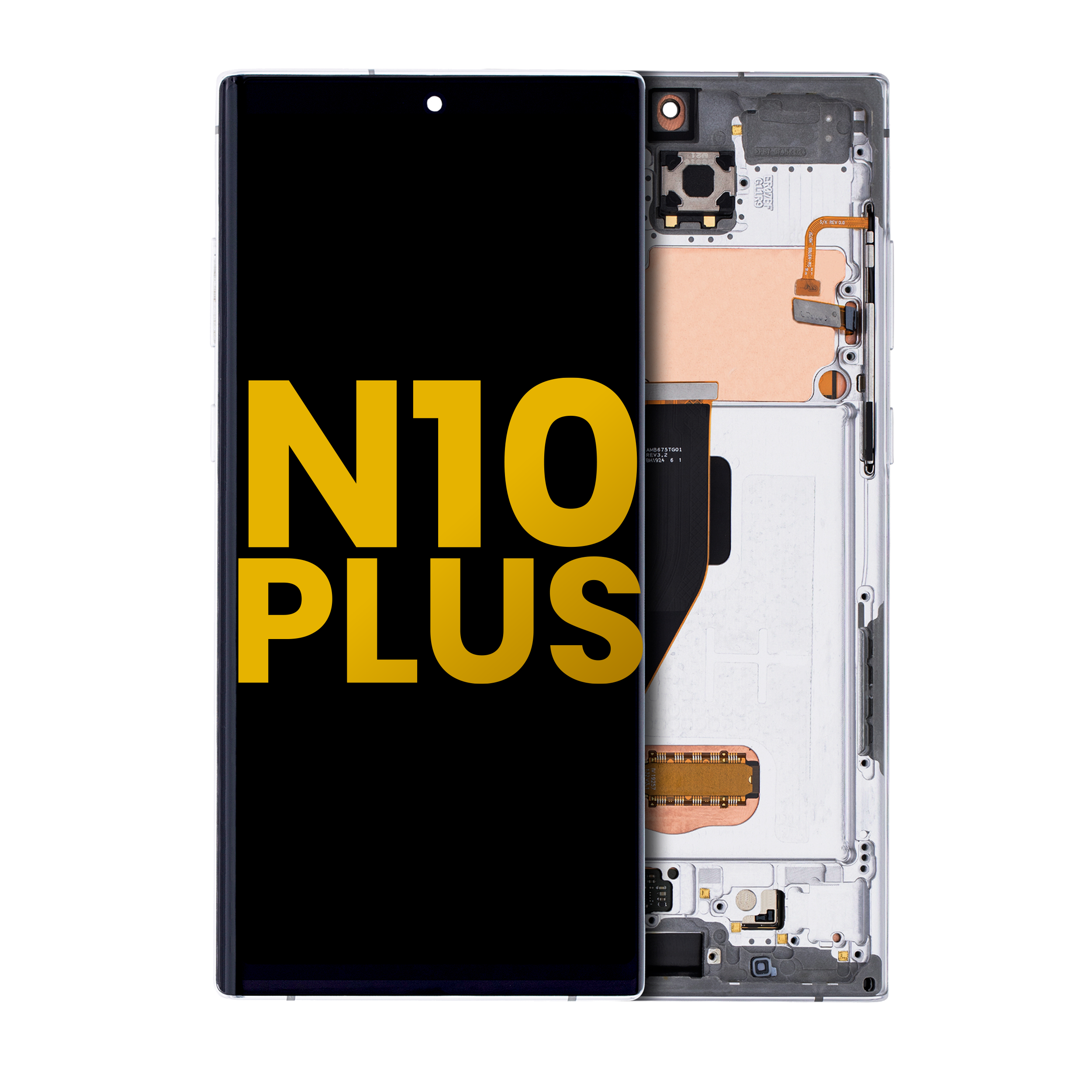 Oled Assembly With Frame Compatible For Samsung Galaxy Note 10 Plus / 5G (Refurbished) (Aura White)