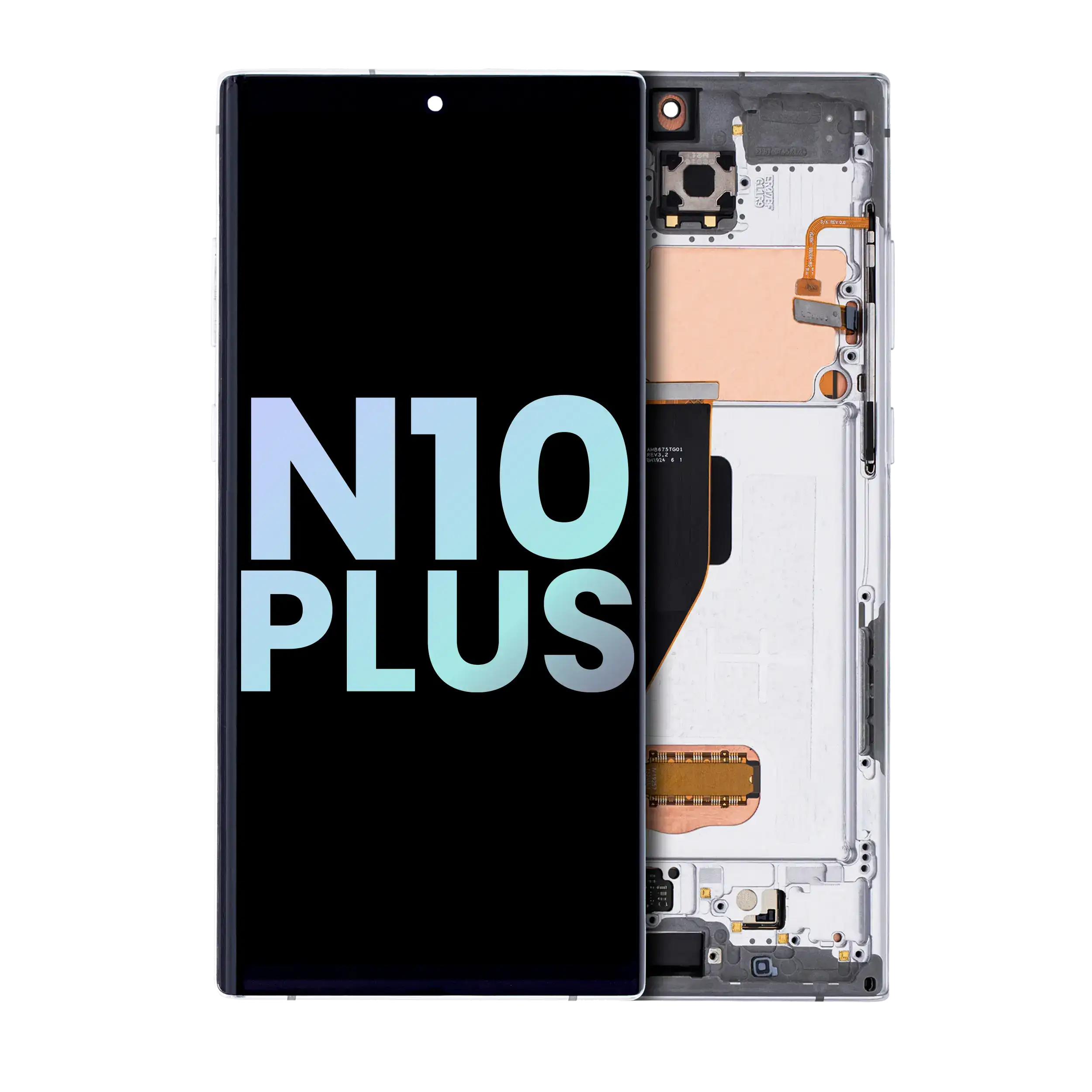 Oled Assembly With Frame Compatible For Samsung Galaxy Note 10 Plus / 5G (Service Pack) (Aura White)