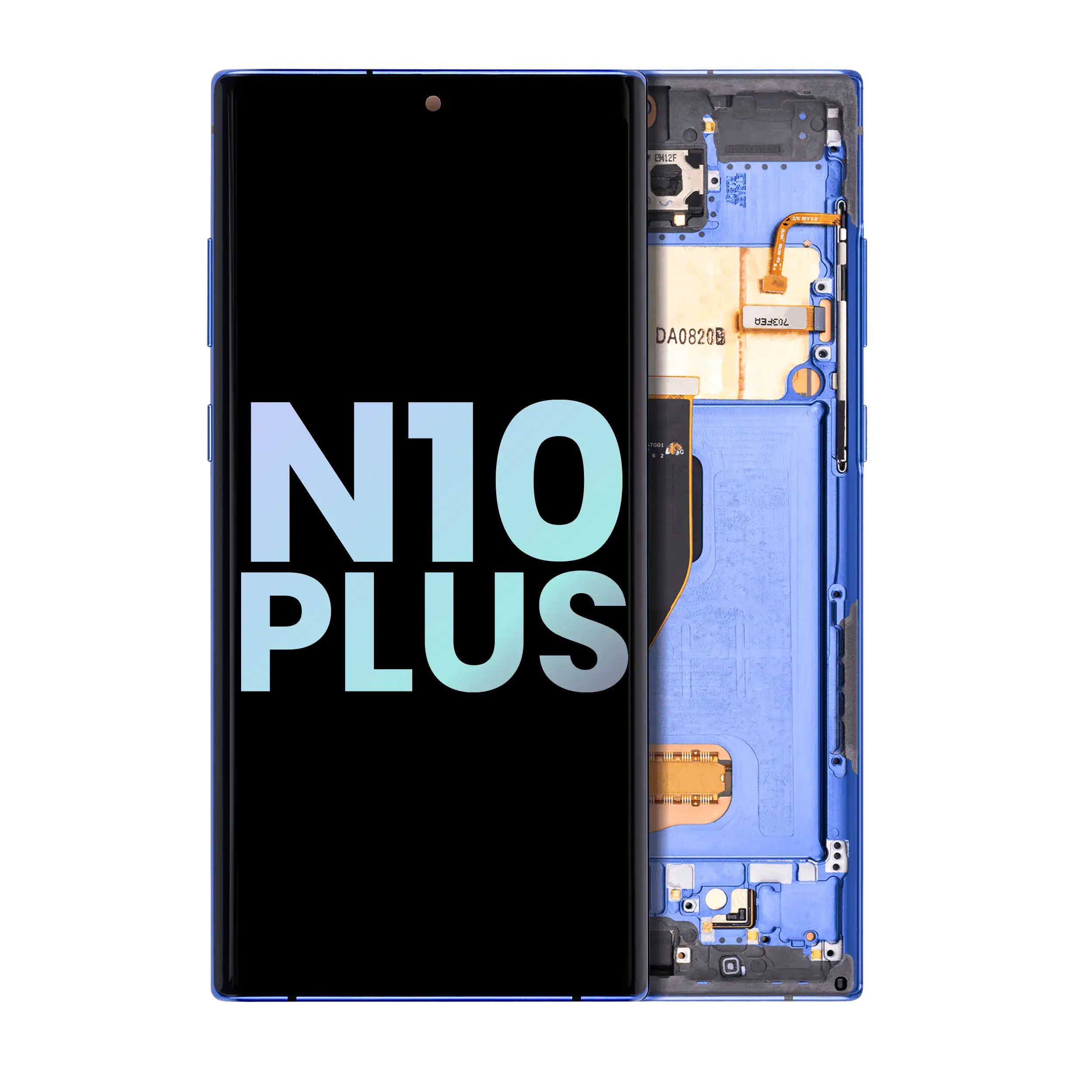 Oled Assembly With Frame Compatible For Samsung Galaxy Note 10 Plus / 5G (Service Pack) (Aura Blue)