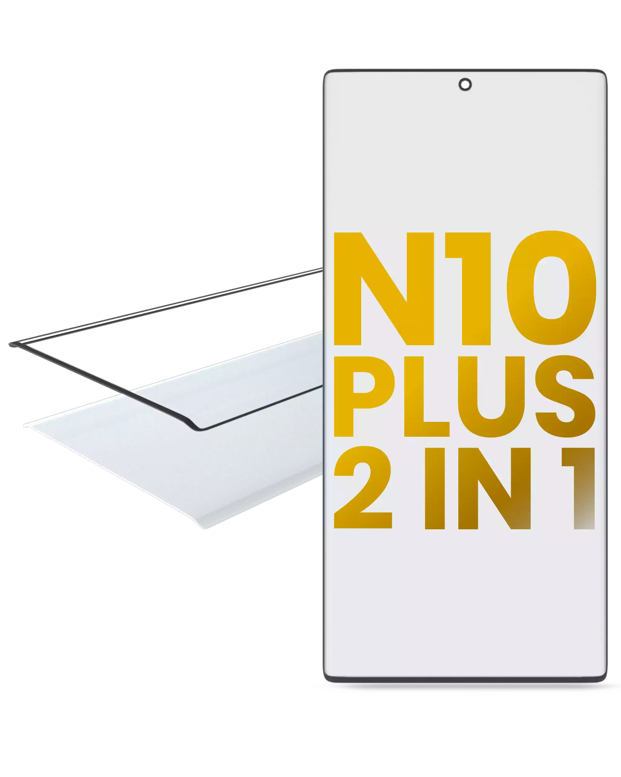 2 In 1 Front Glass With Oca Pre-Installed Compatible For Samsung Galaxy Note 10 Plus