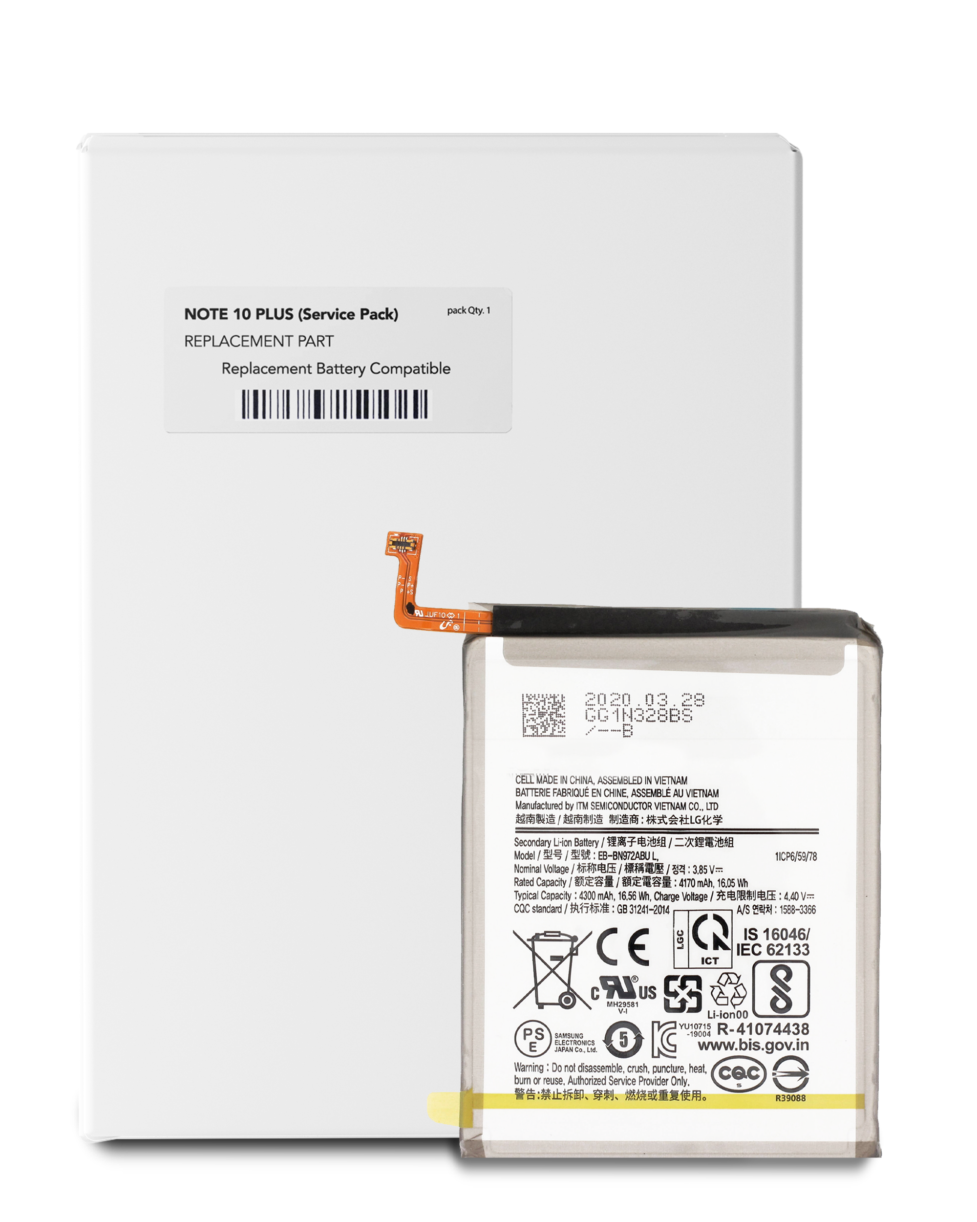 Replacement Battery Compatible For Samsung Galaxy Note 10 Plus  (Service Pack)