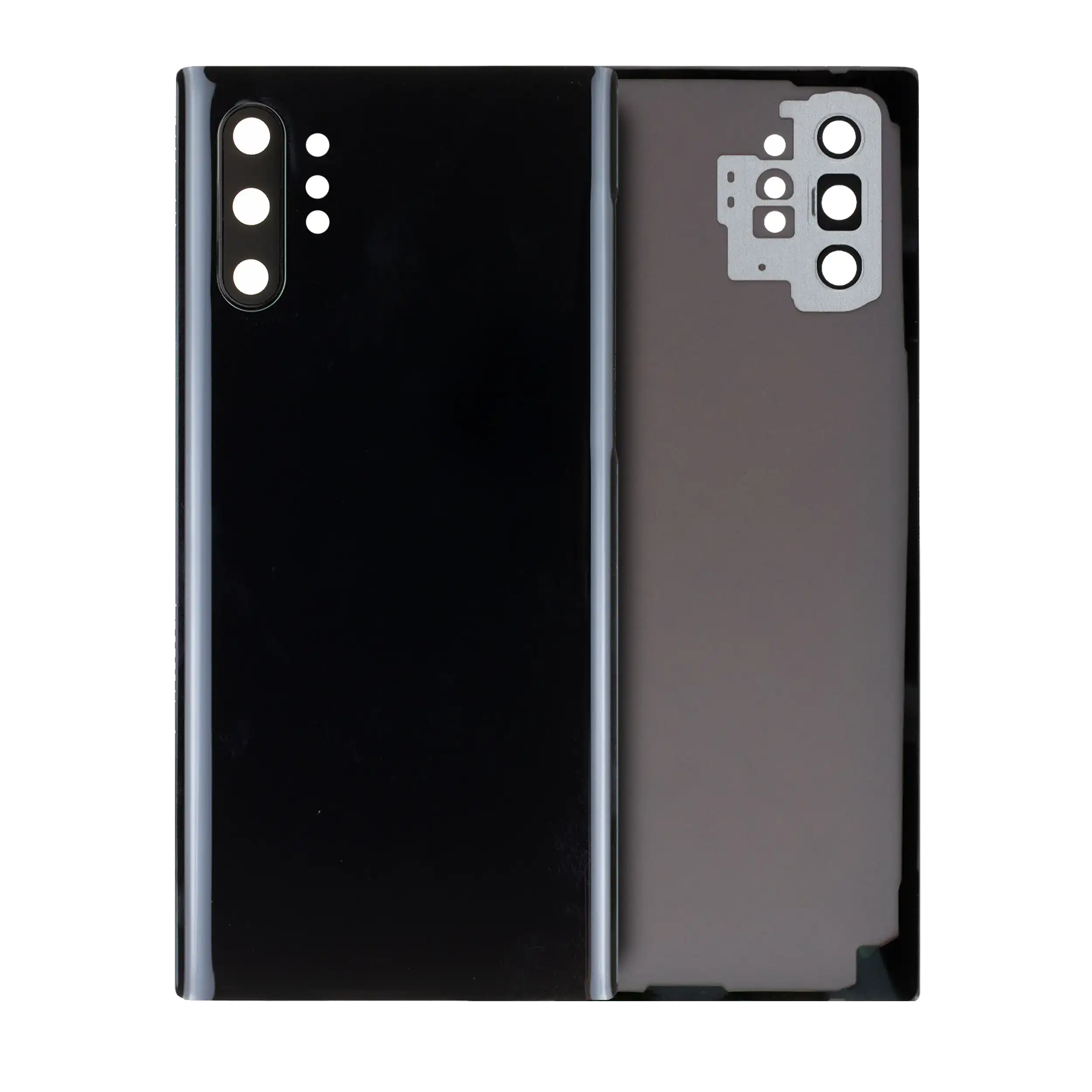Back Cover Glass With Camera Lens Compatible For Samsung Galaxy Note 10 Plus / 5G (No Logo) (Aftermarket Plus) (Aura Black)