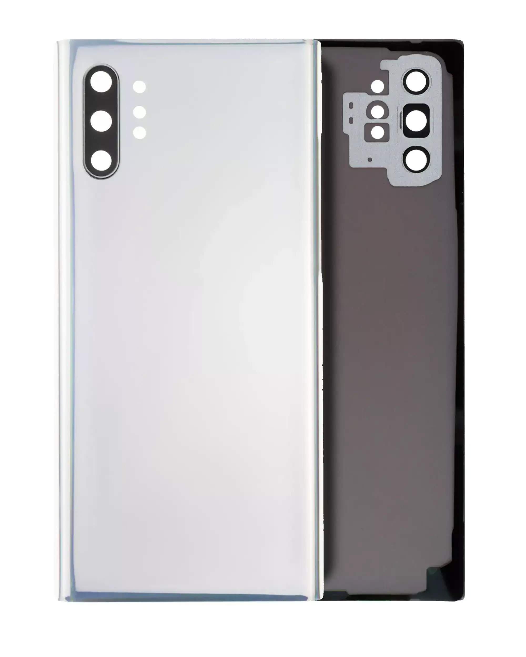 Back Cover Glass With Camera Lens Compatible For Samsung Galaxy Note 10 Plus / 5G (Service Pack) (Aura Glow / Silver)
