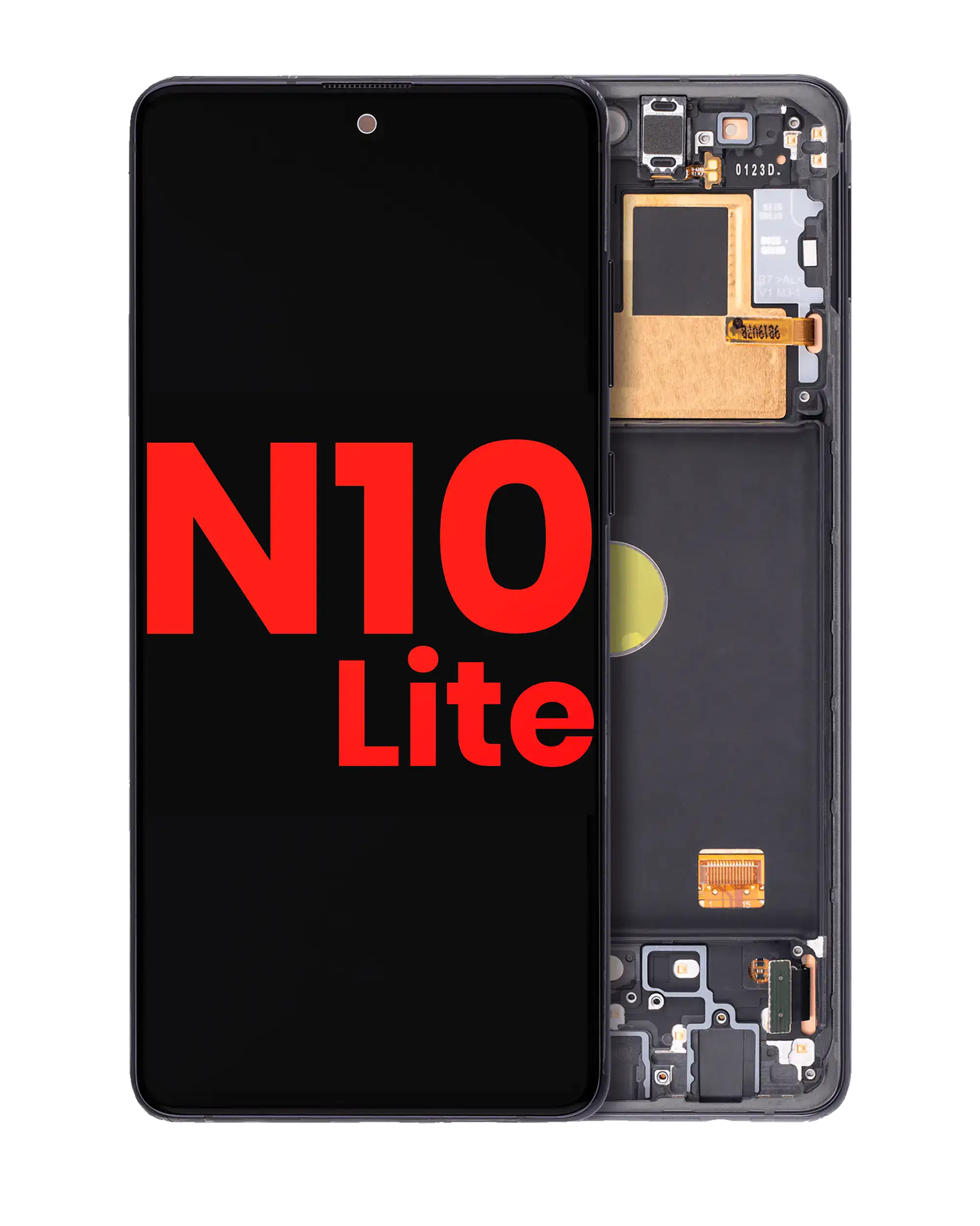 Oled Assembly With Frame Compatible For Samsung Galaxy Note 10 Lite (Aftermarket Plus) (Aura Black)