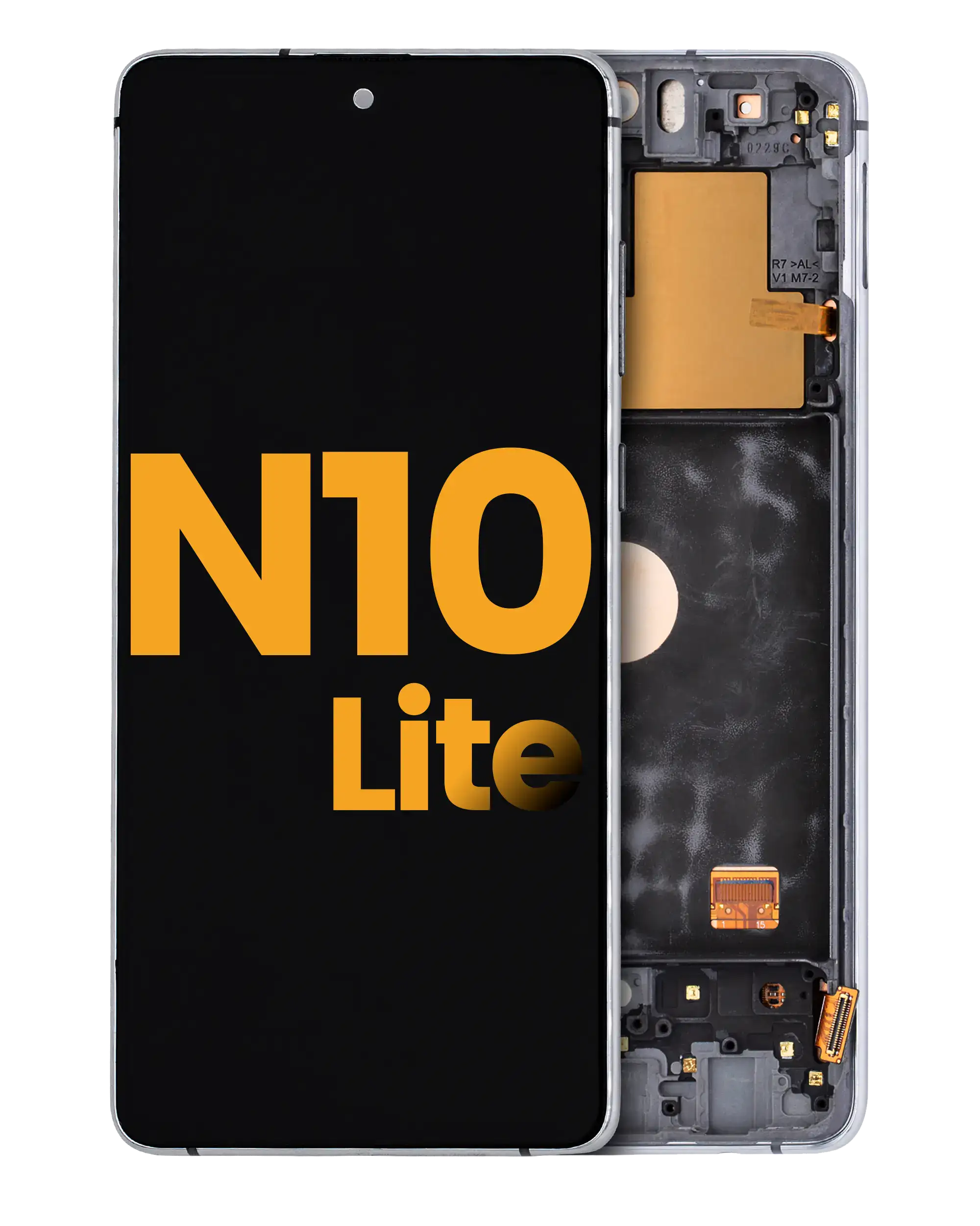 Oled Assembly With Frame Compatible For Samsung Galaxy Note 10 Lite (Refurbished) (Aura Glow / Silver)